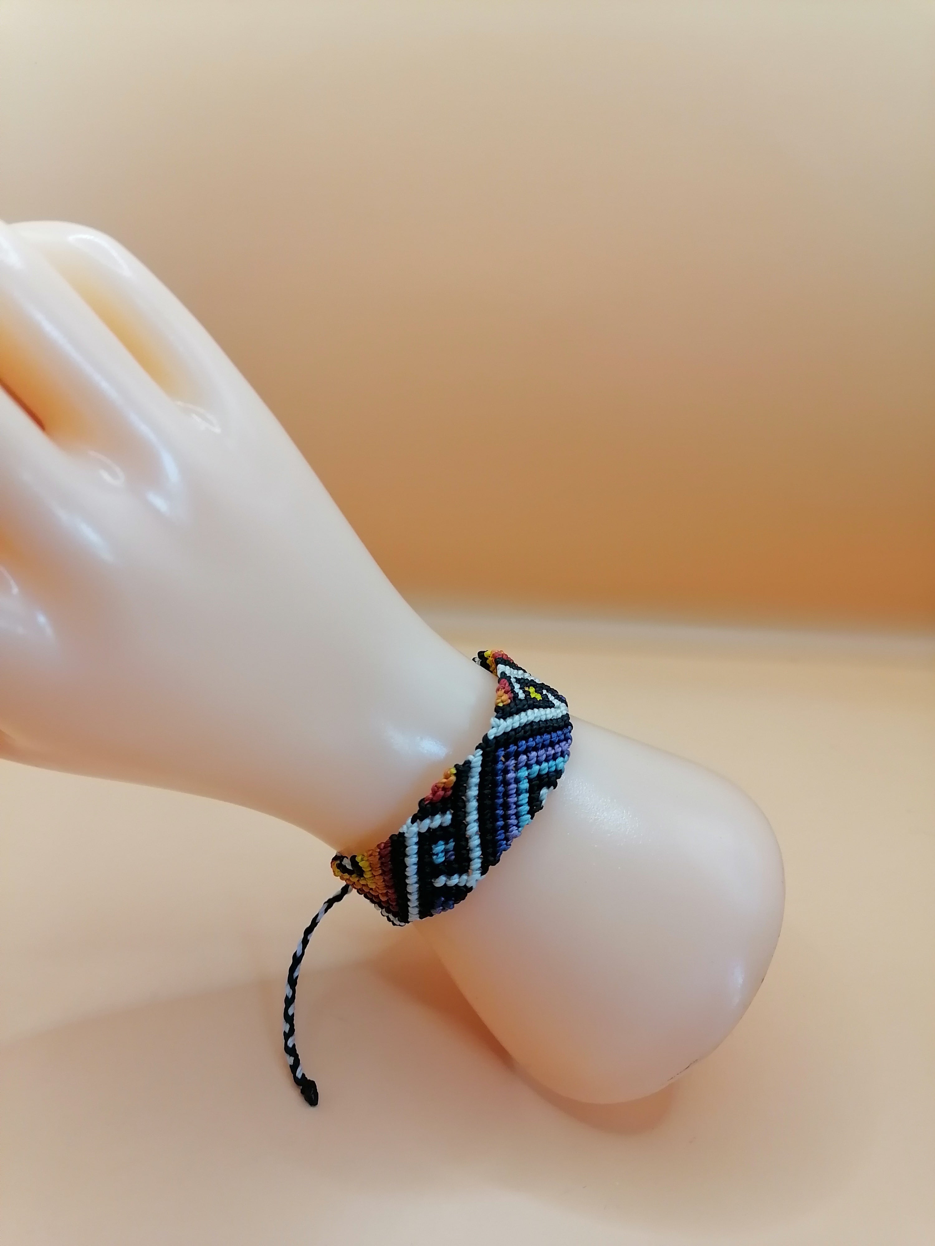 Unisex Macrame Labyrinth Bracelet, Peruvian Artisan, Cusco
