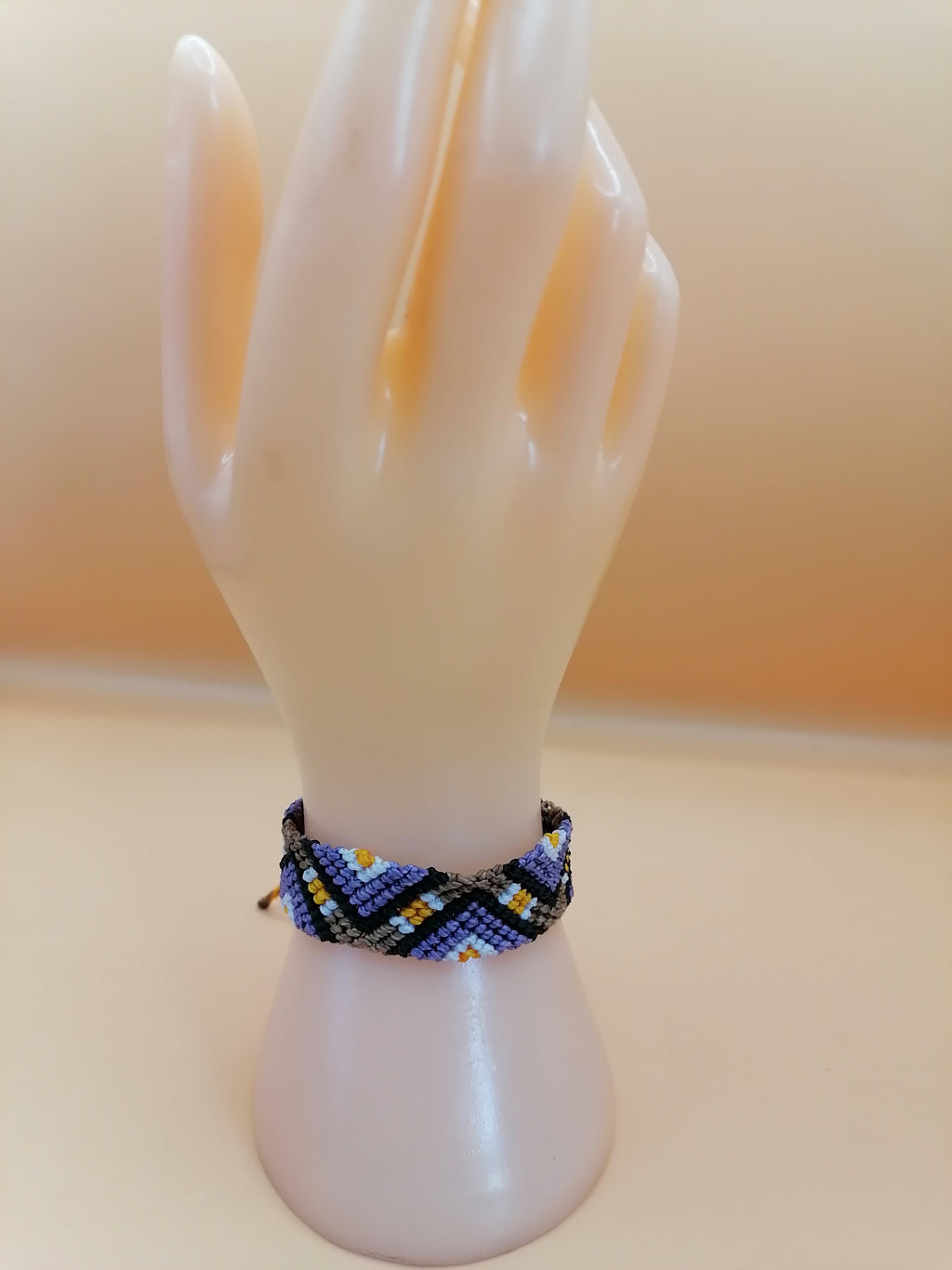 Geometric Macrame Bracelet, Handwoven Peruvian Craftsmanship, Cusco