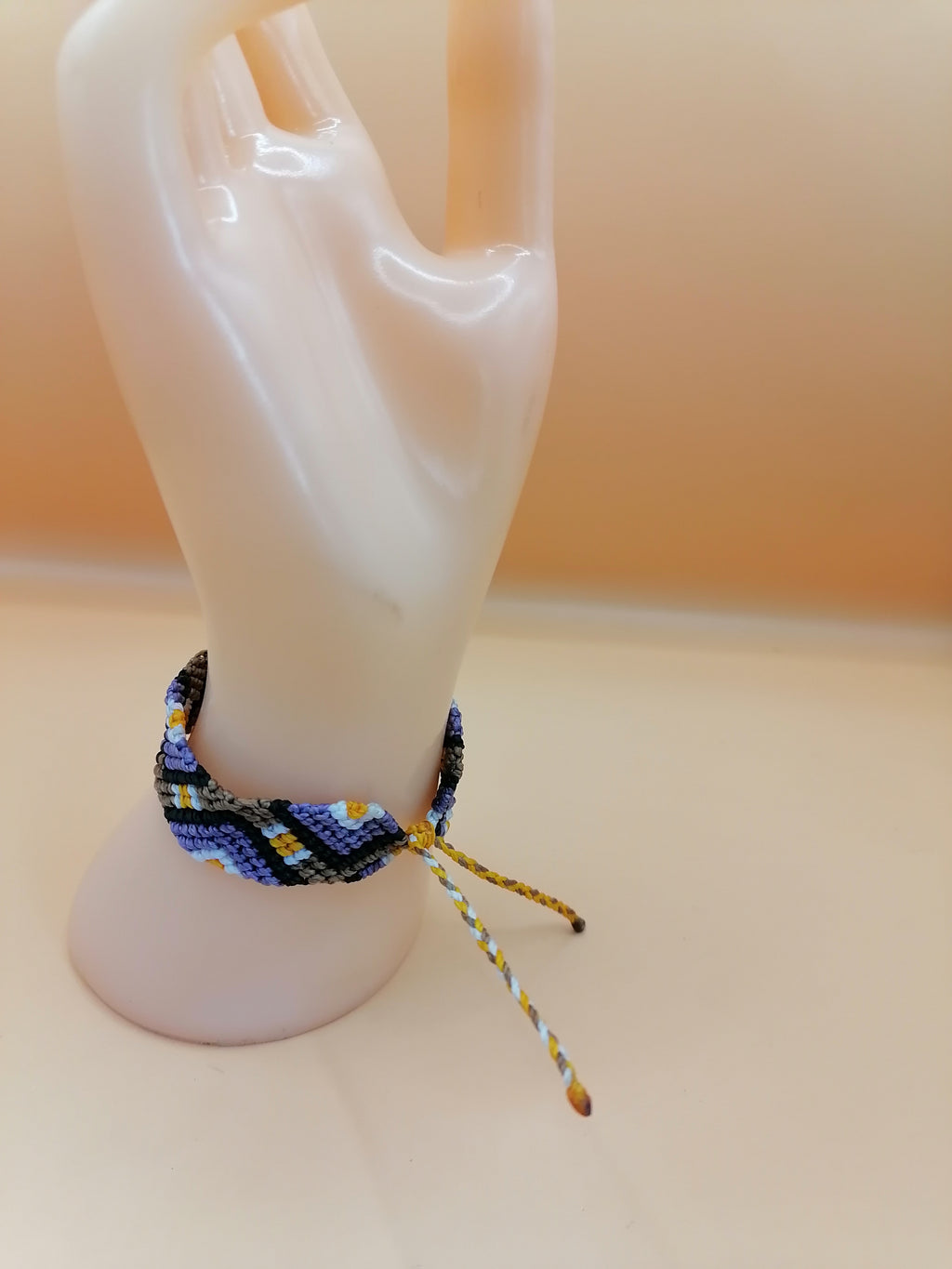 Geometric Macrame Bracelet, Handwoven Peruvian Craftsmanship, Cusco