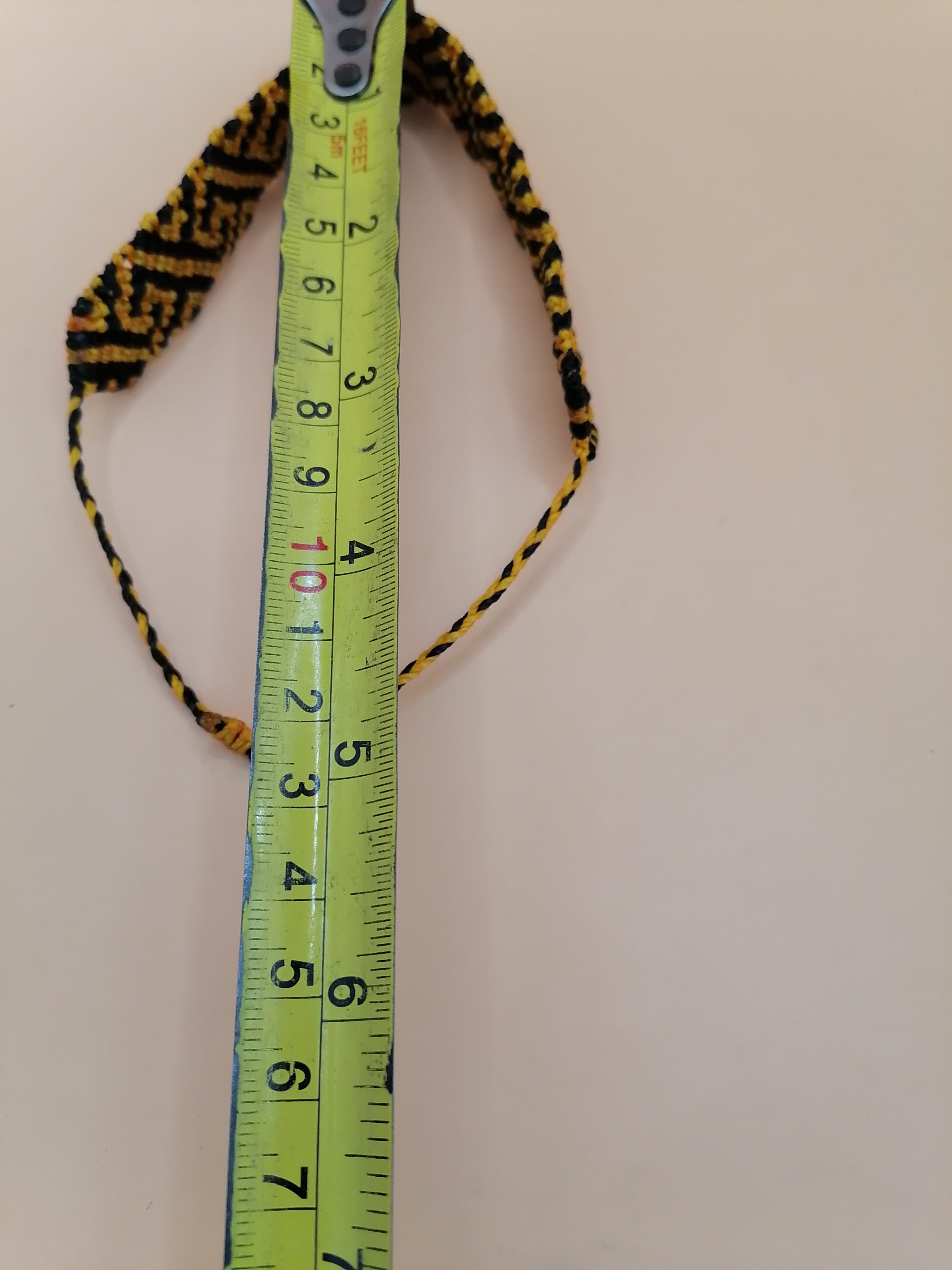 Macrame Bracelet Handmade Design Geometric Bracelet Black Yellow