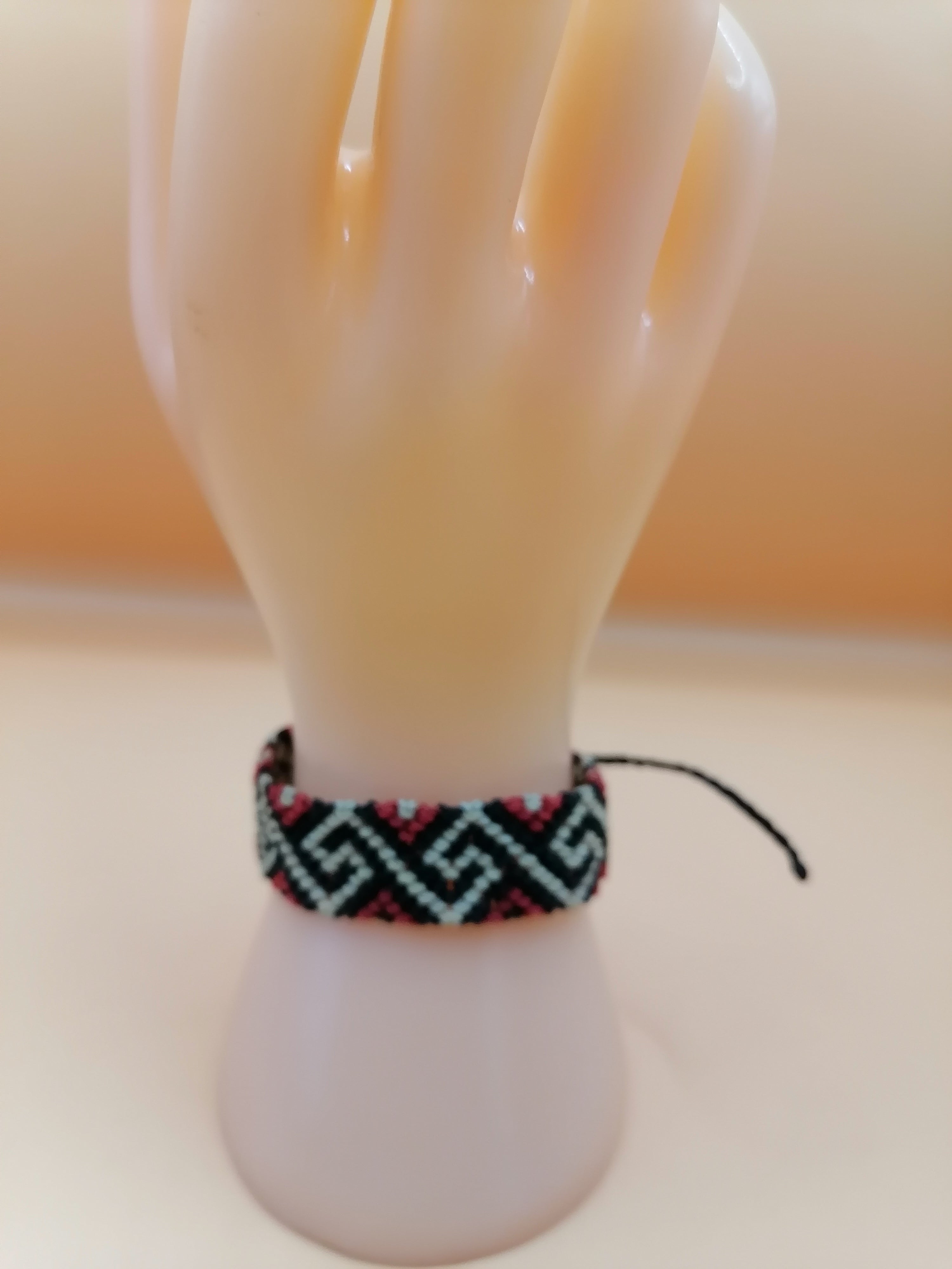 Handmade Macrame Bracelet with Greek Labyrinth Design