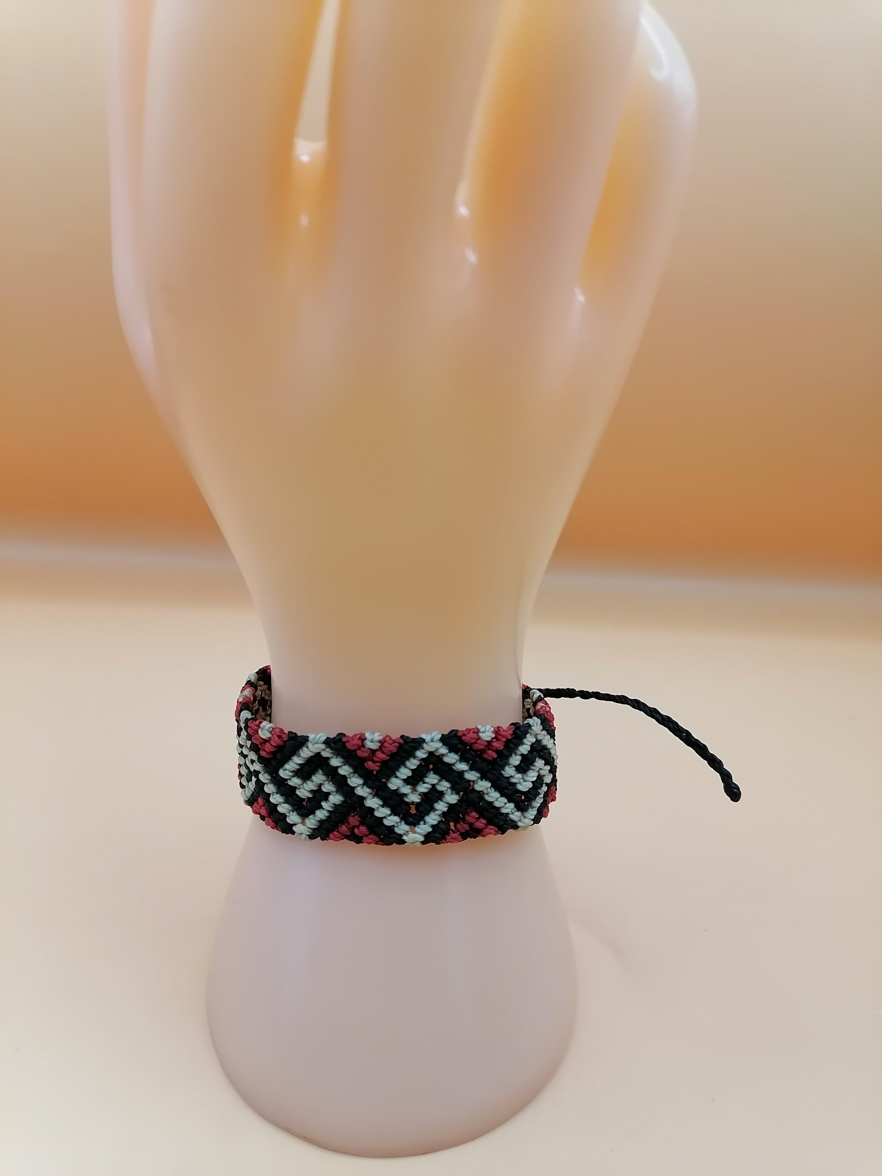 Handmade Macrame Bracelet with Greek Labyrinth Design