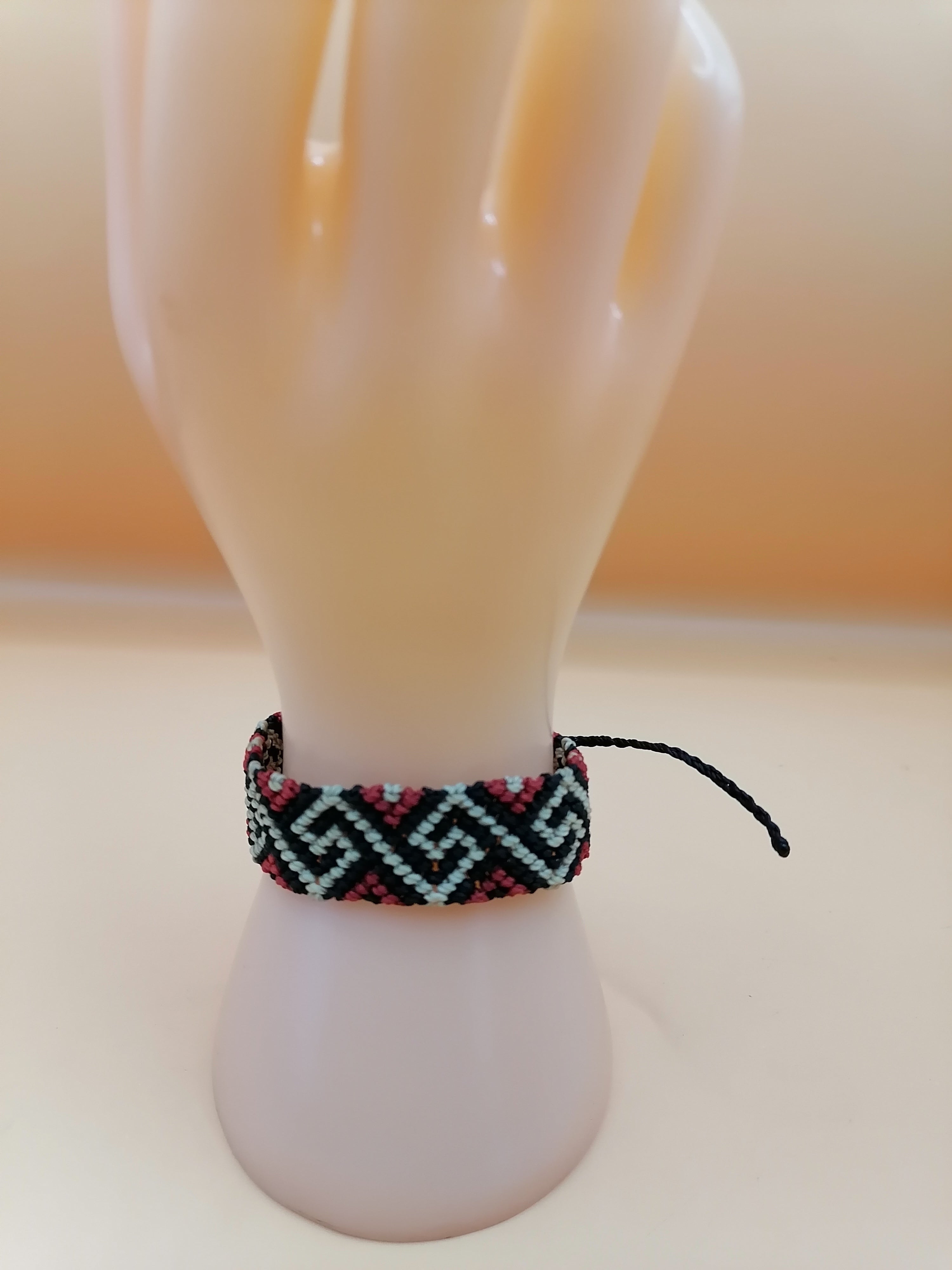 Handmade Macrame Bracelet with Greek Labyrinth Design