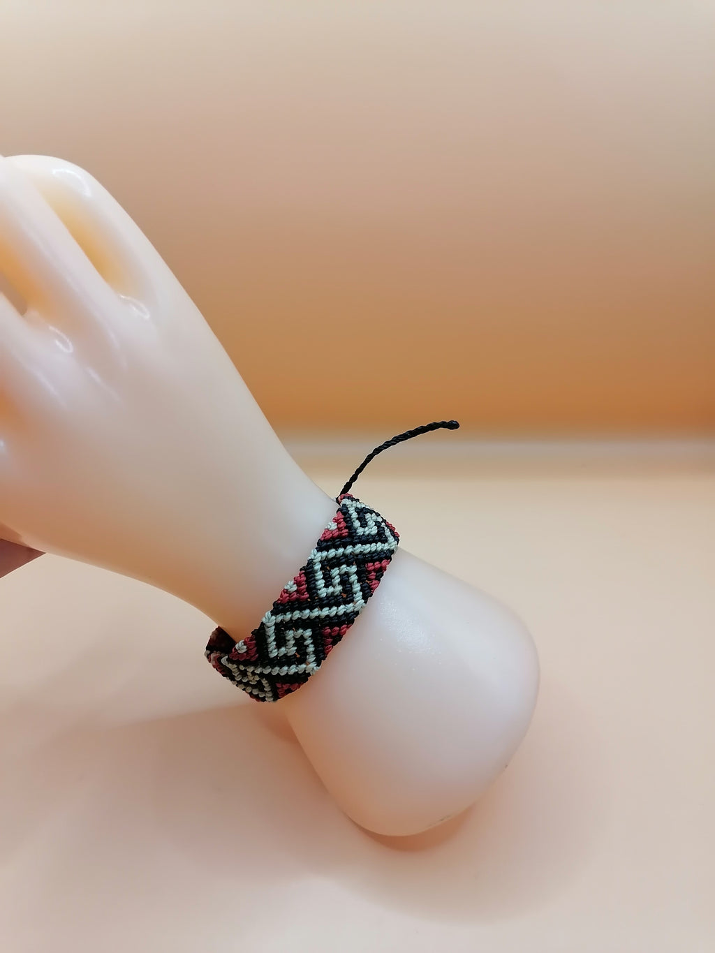 Handmade Macrame Bracelet with Greek Labyrinth Design