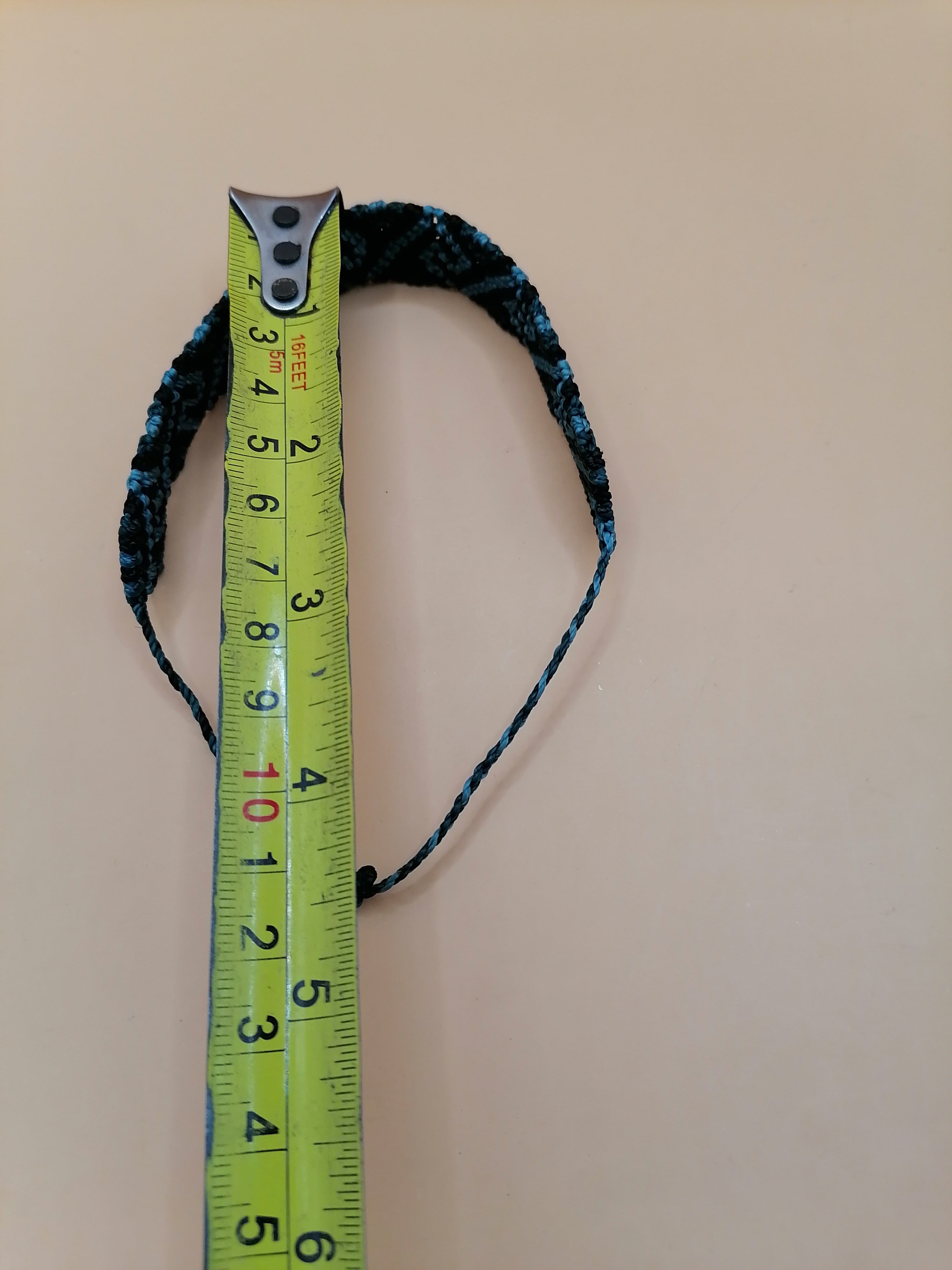 Handmade Geometric Pattern Macrame Bracelet in Black and Blue