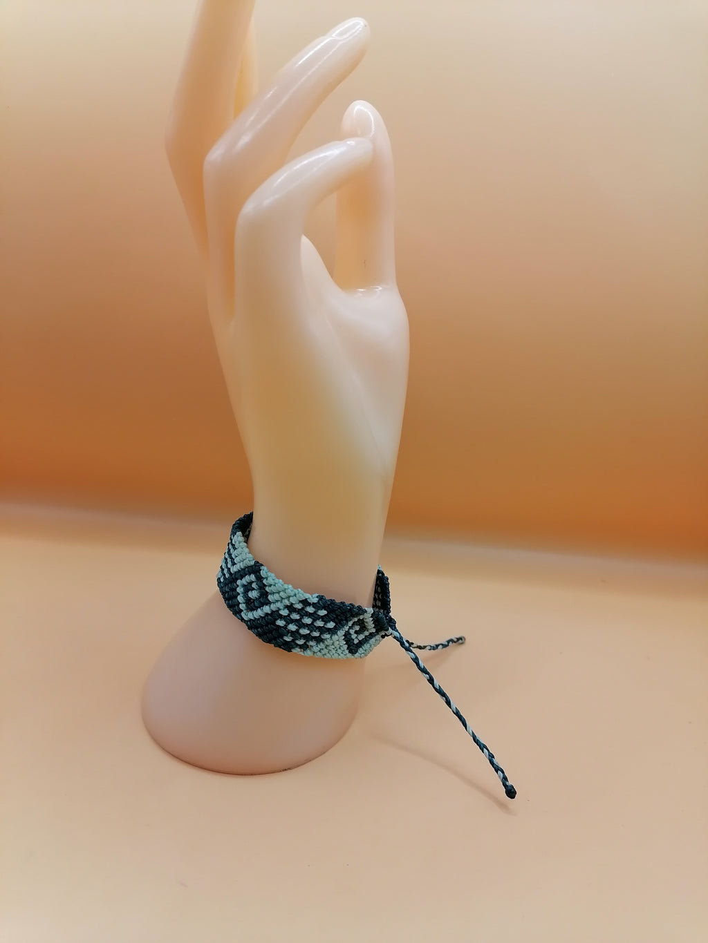Unisex Woven Macrame Bracelet with Geometric Labyrinth Design