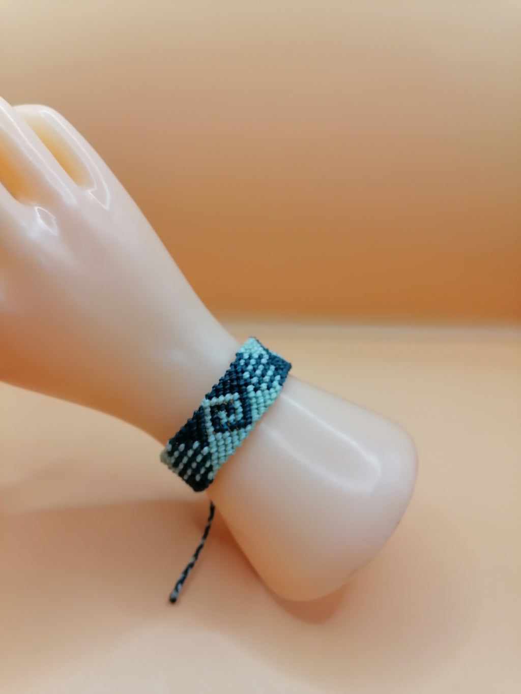 Unisex Woven Macrame Bracelet with Geometric Labyrinth Design