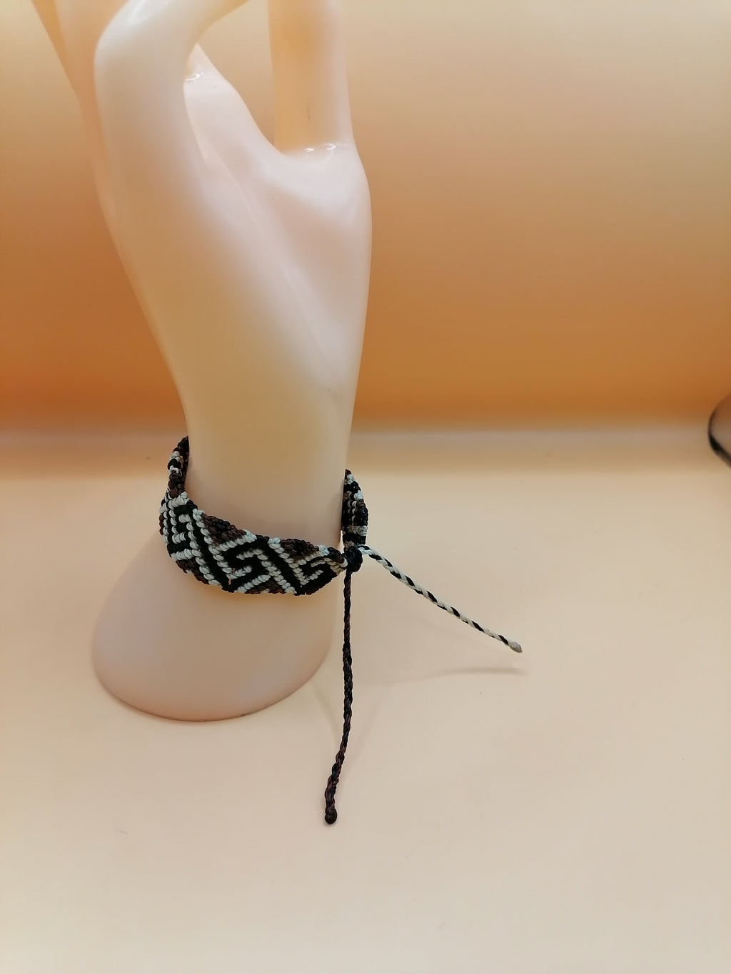 Handmade Macrame Bracelet with Geometric Greek Pattern