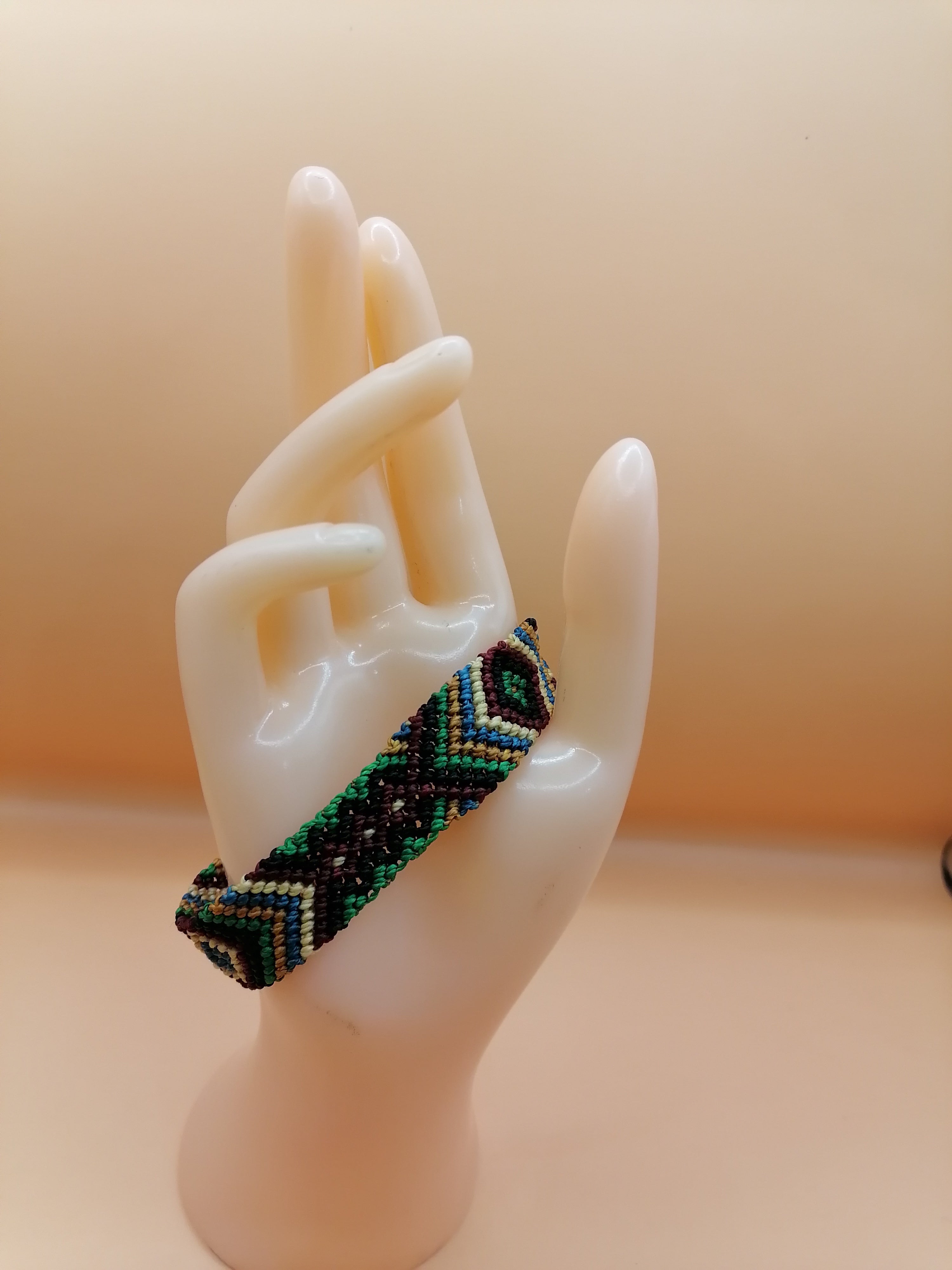 Geometric Macrame Bracelet, Handwoven Peruvian Craft