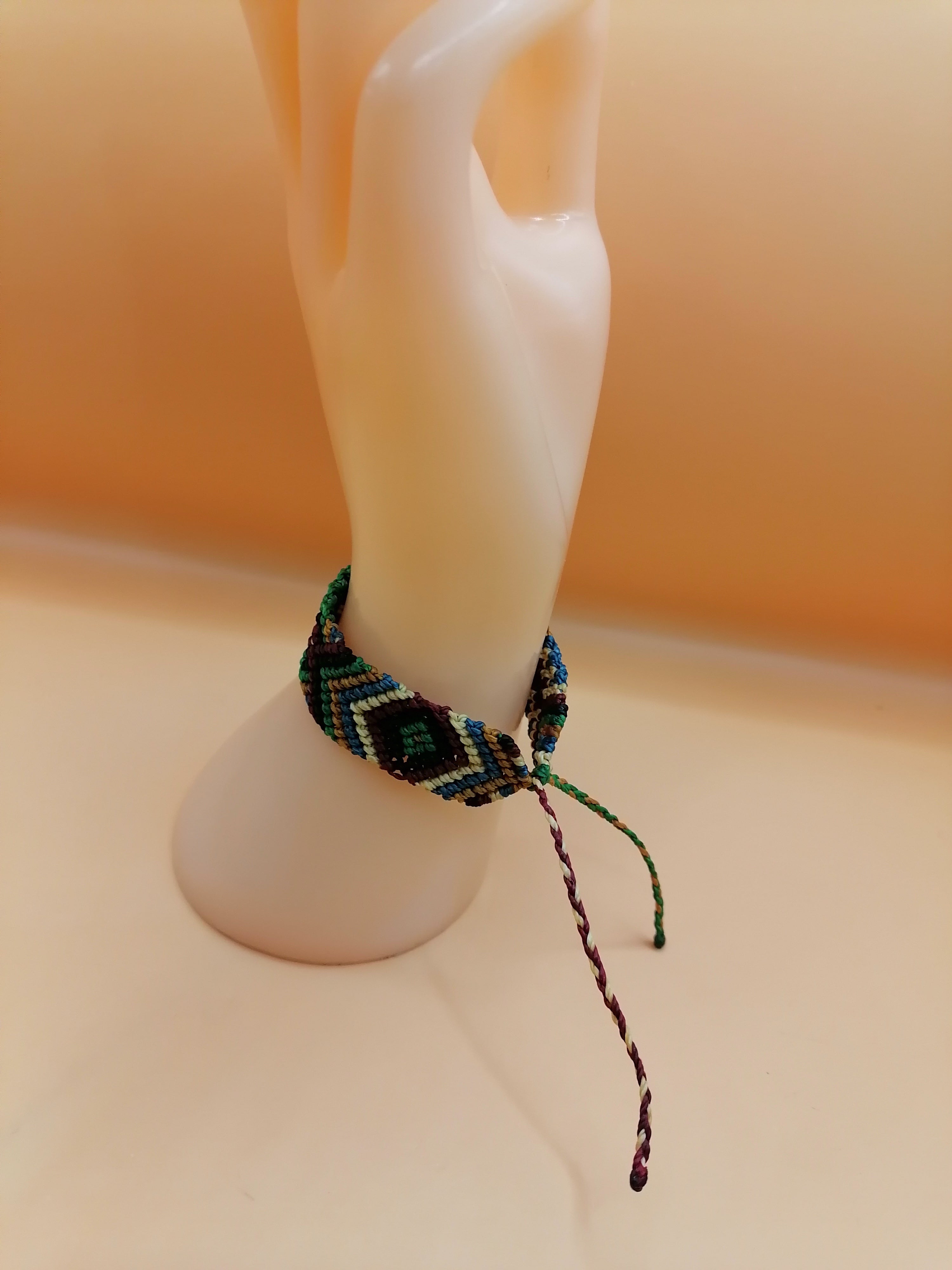 Geometric Macrame Bracelet, Handwoven Peruvian Craft
