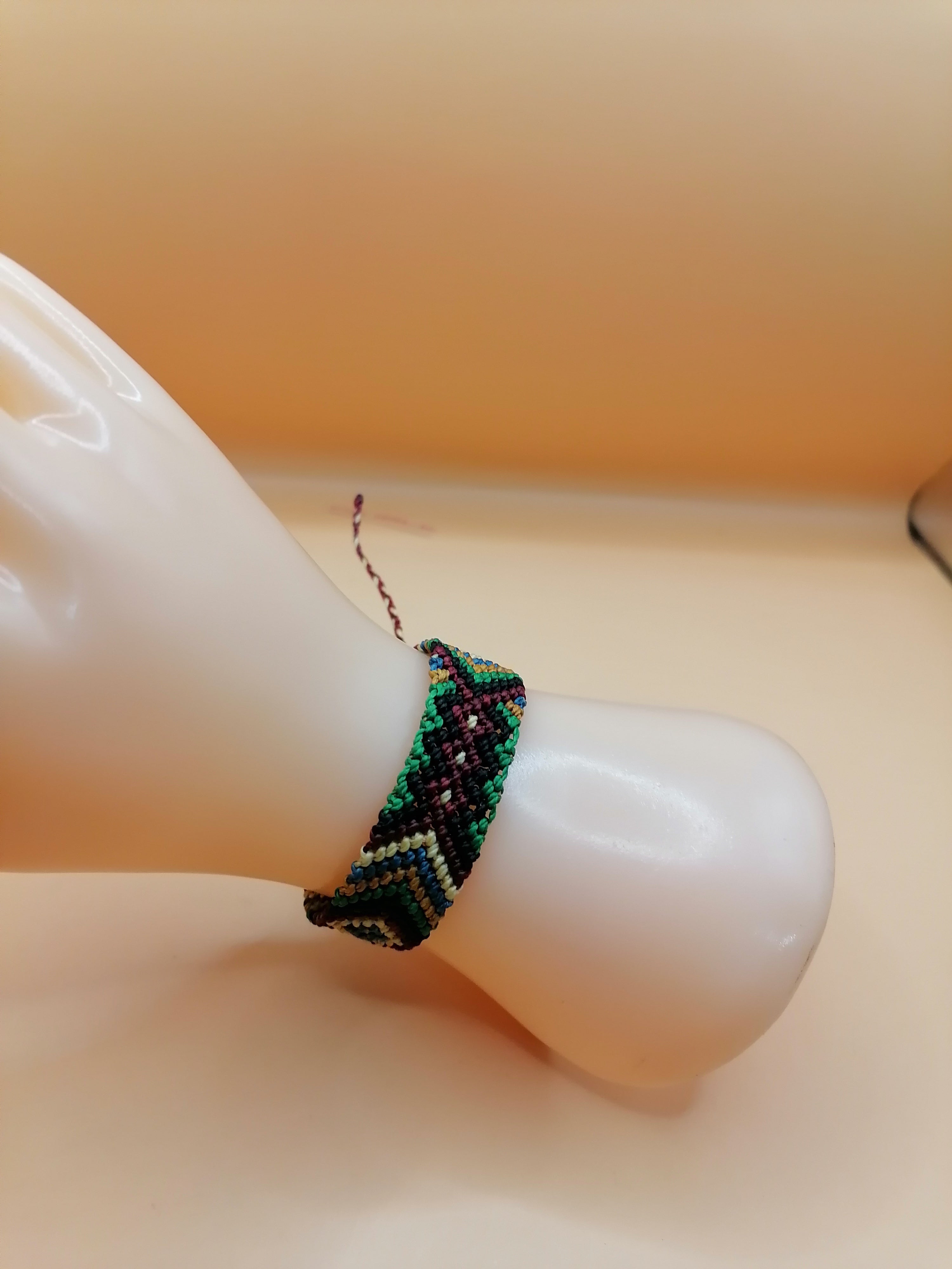 Geometric Macrame Bracelet, Handwoven Peruvian Craft