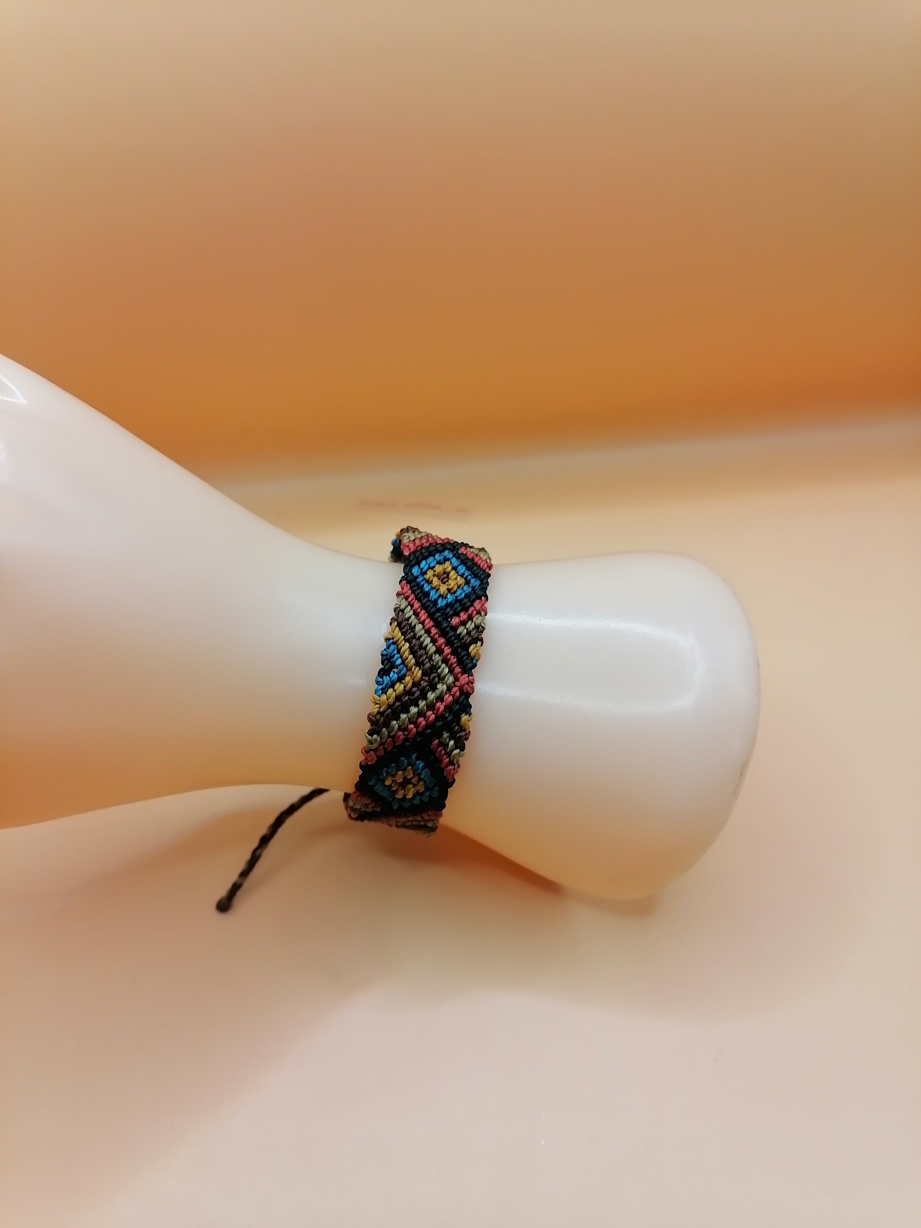 Geometric Macrame Bracelet Handmade Woven Peruvian Craft