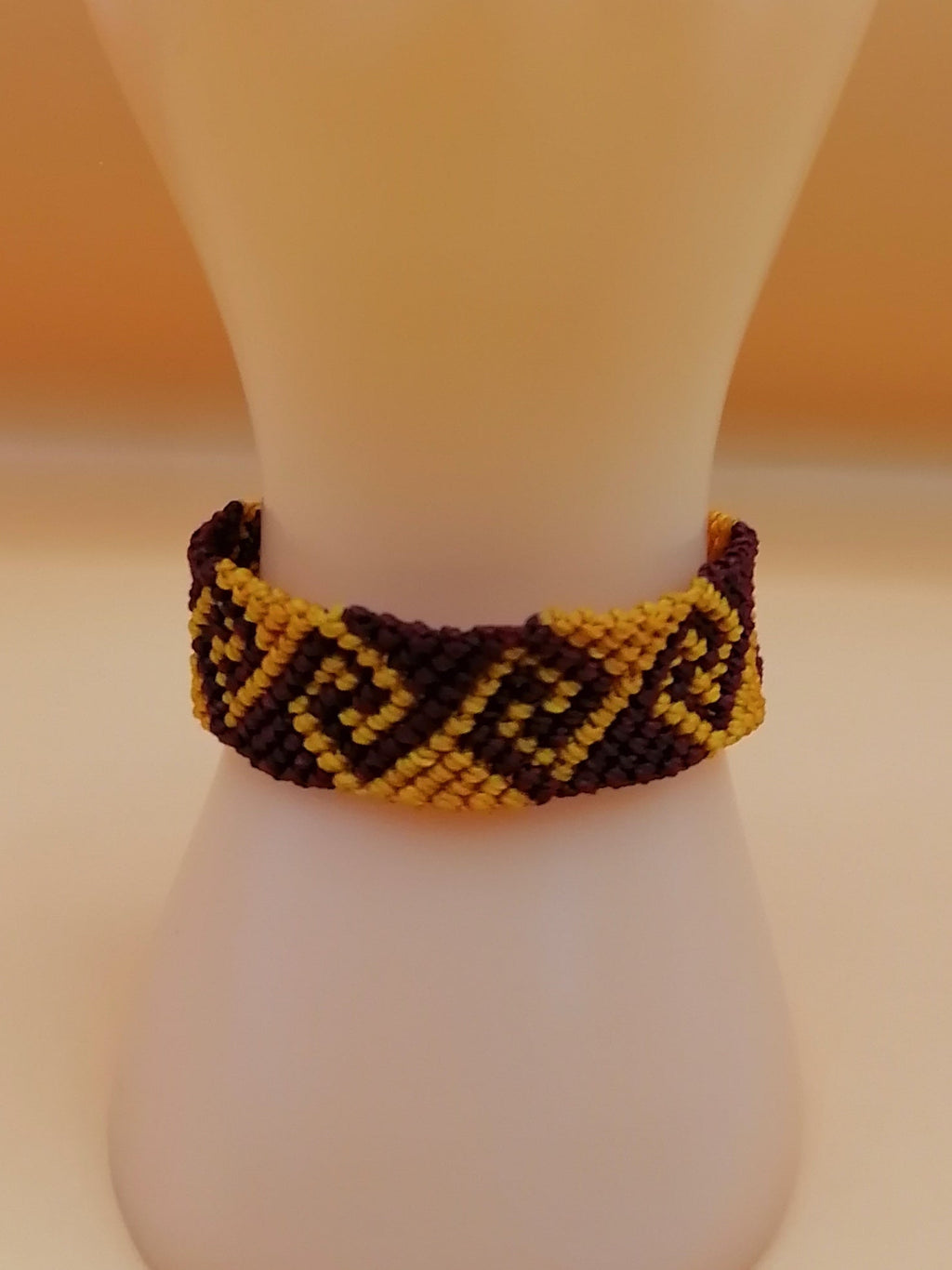 Hand-woven Macrame Bracelet with Greek Labyrinth Design