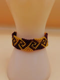Hand-woven Macrame Bracelet with Greek Labyrinth Design