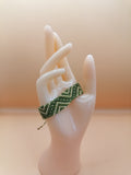 Macrame Woven Bracelet Inca Design Cream Green Andean Inspiration