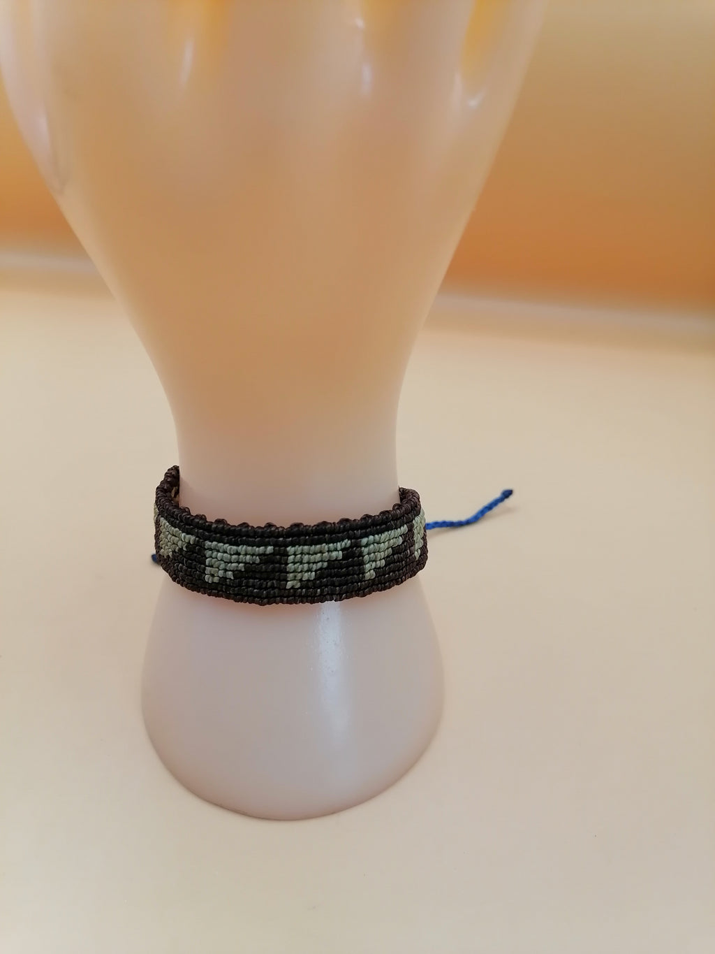 Handmade Inca Macrame Bracelet with Geometric Triangle Design