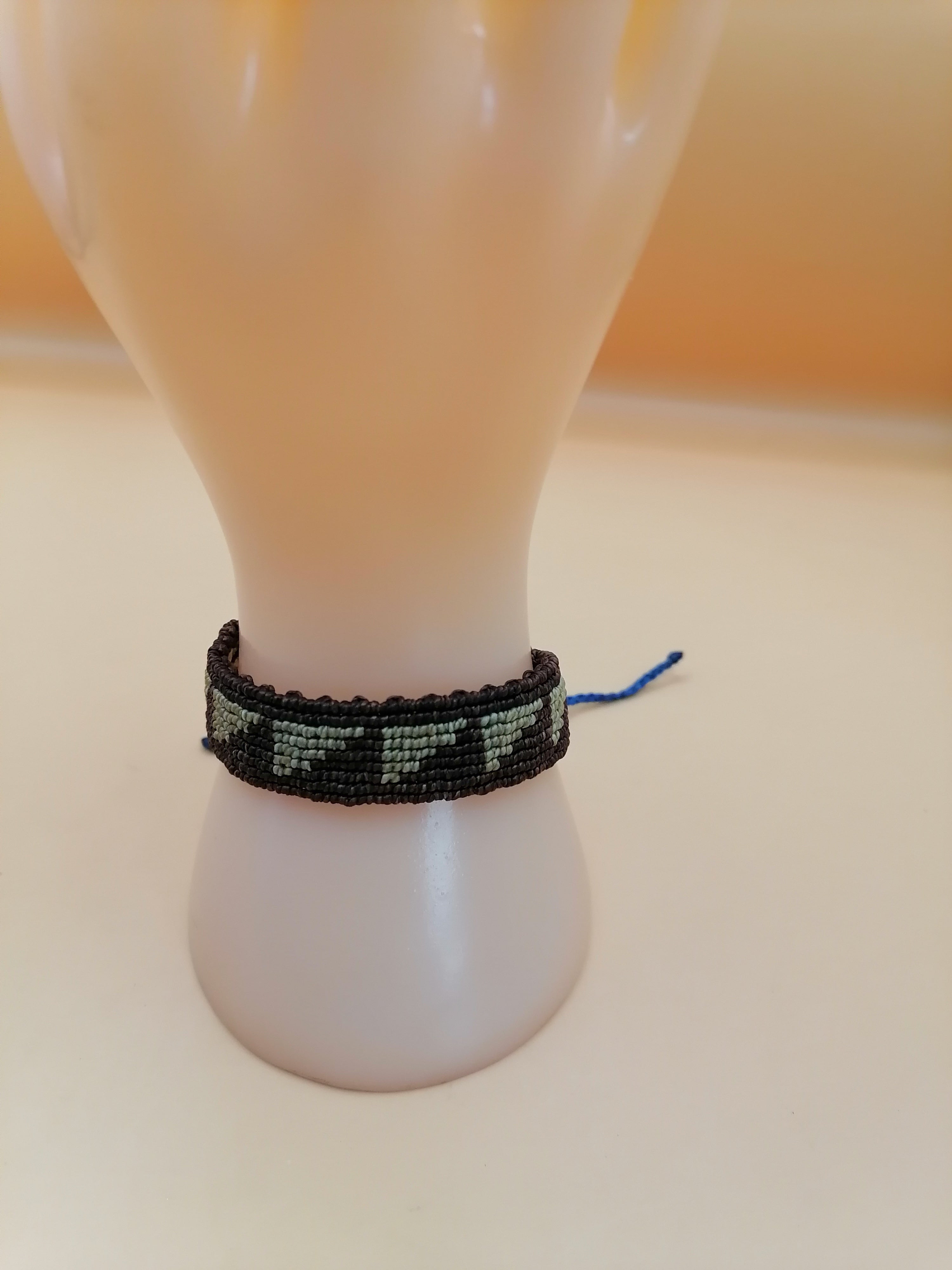 Handmade Inca Macrame Bracelet with Geometric Triangle Design