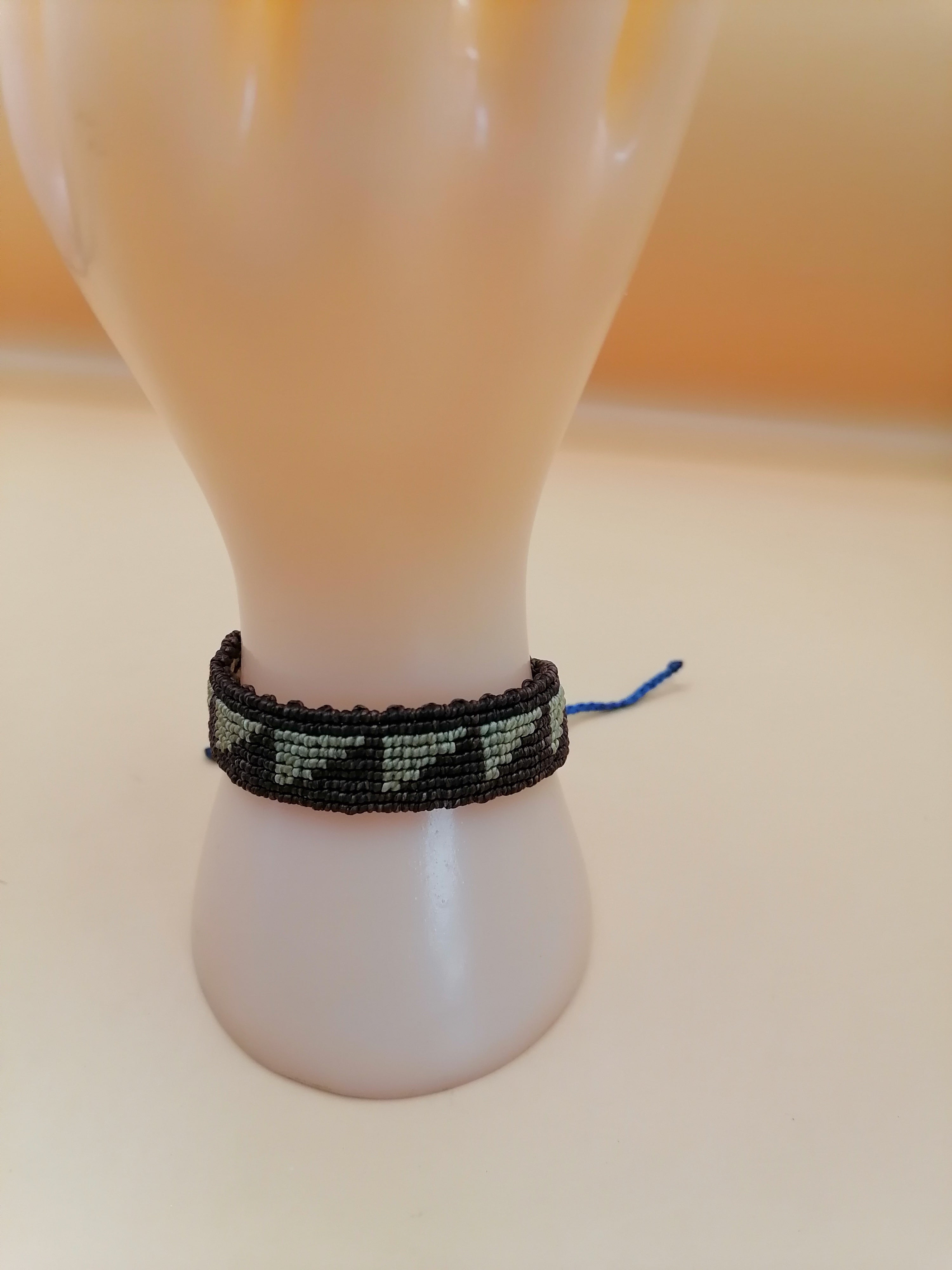 Handmade Inca Macrame Bracelet with Geometric Triangle Design