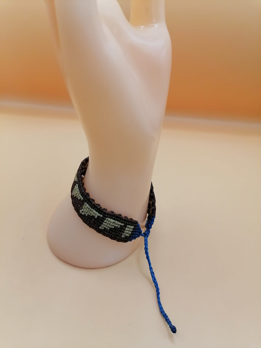 Handmade Inca Macrame Bracelet with Geometric Triangle Design