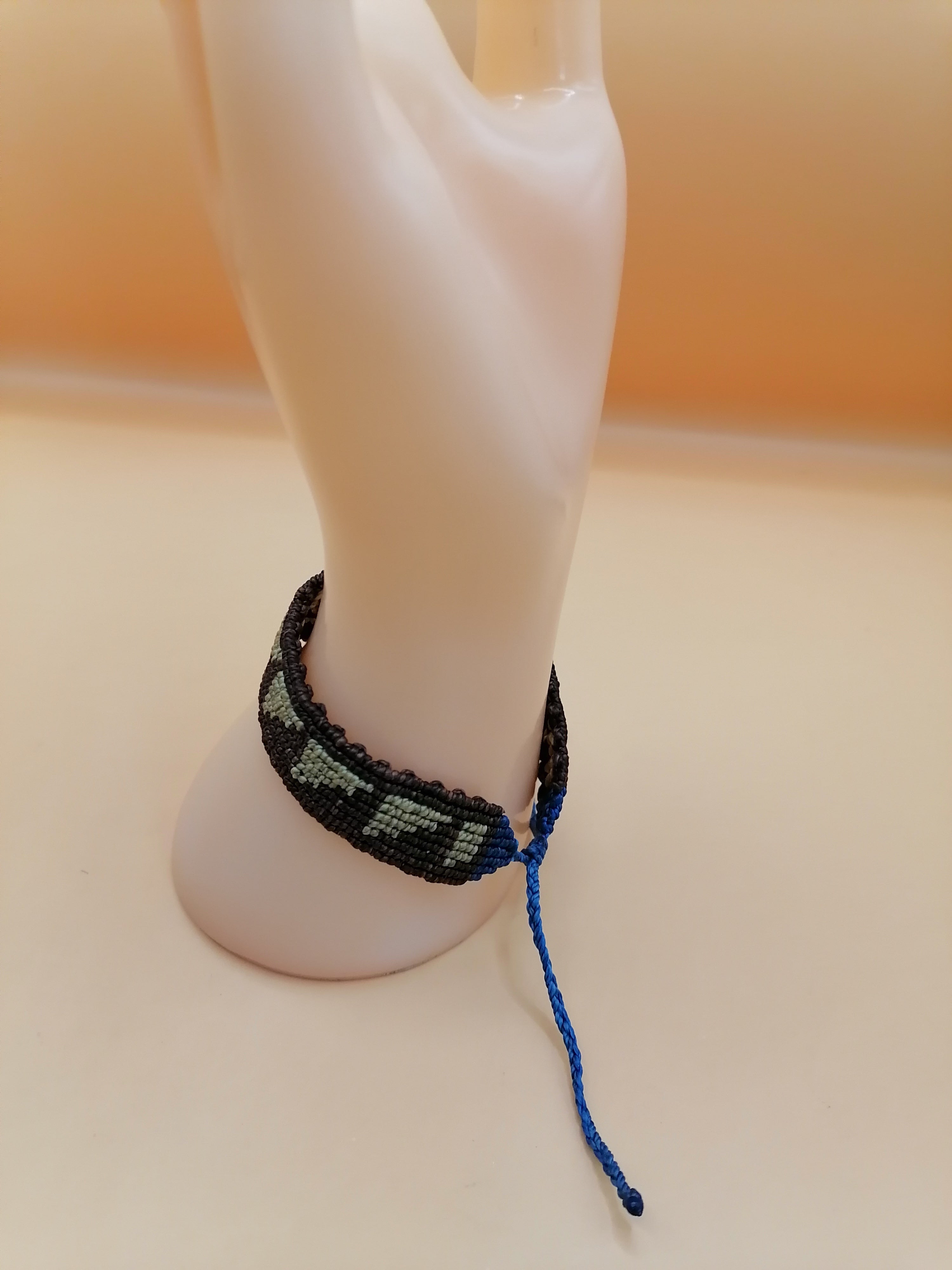 Handmade Inca Macrame Bracelet with Geometric Triangle Design
