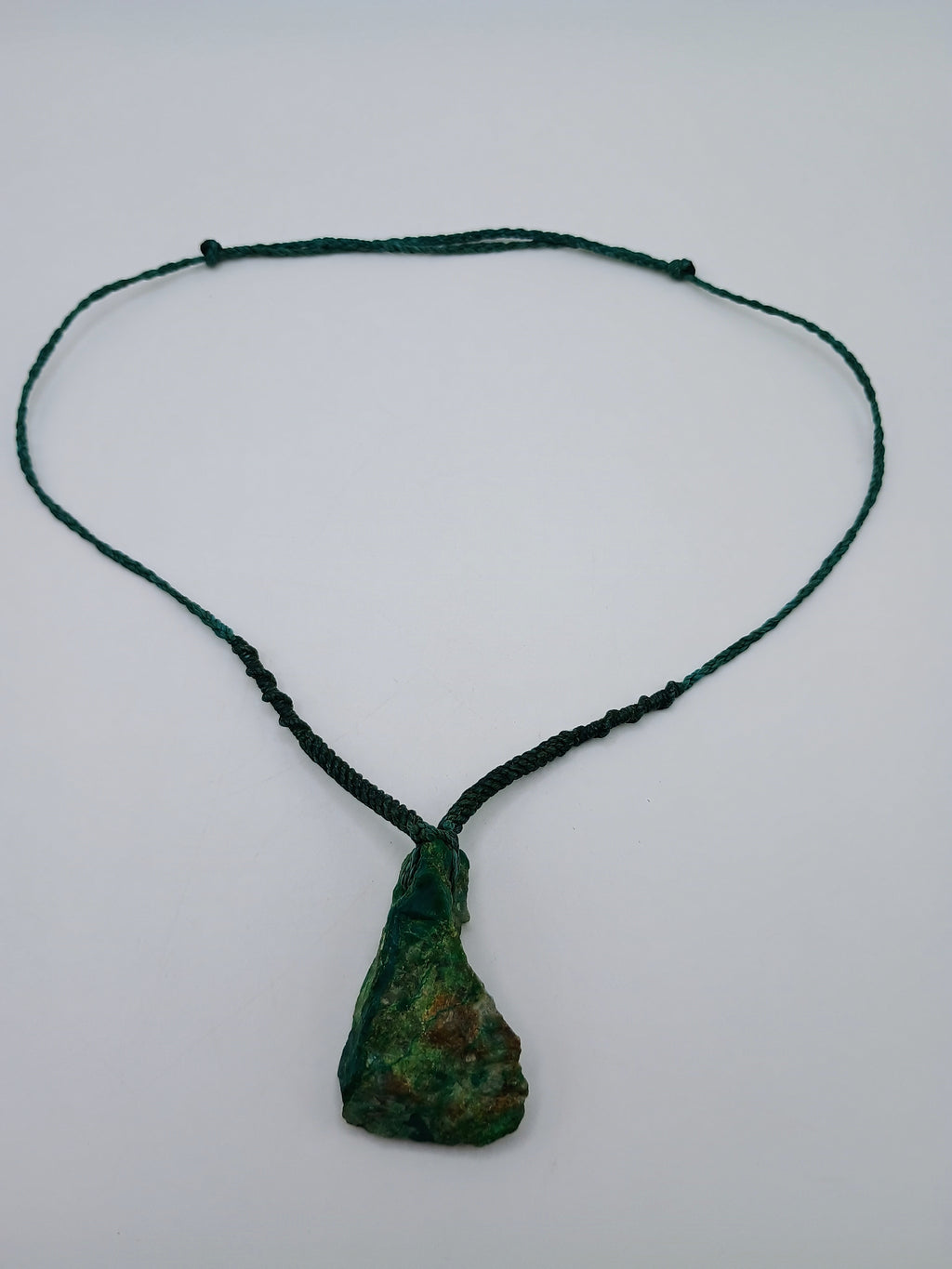 Natural Turquoise Necklace Macrame Handmade Stone