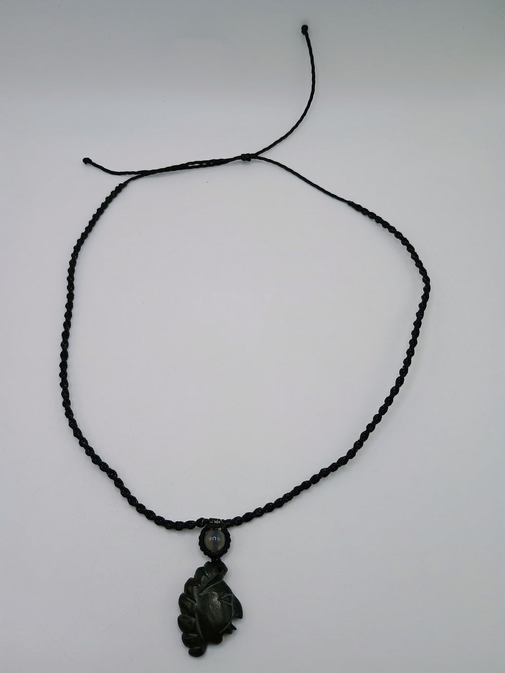 Handmade Macrame Necklace with Natural Stone and Inca Face