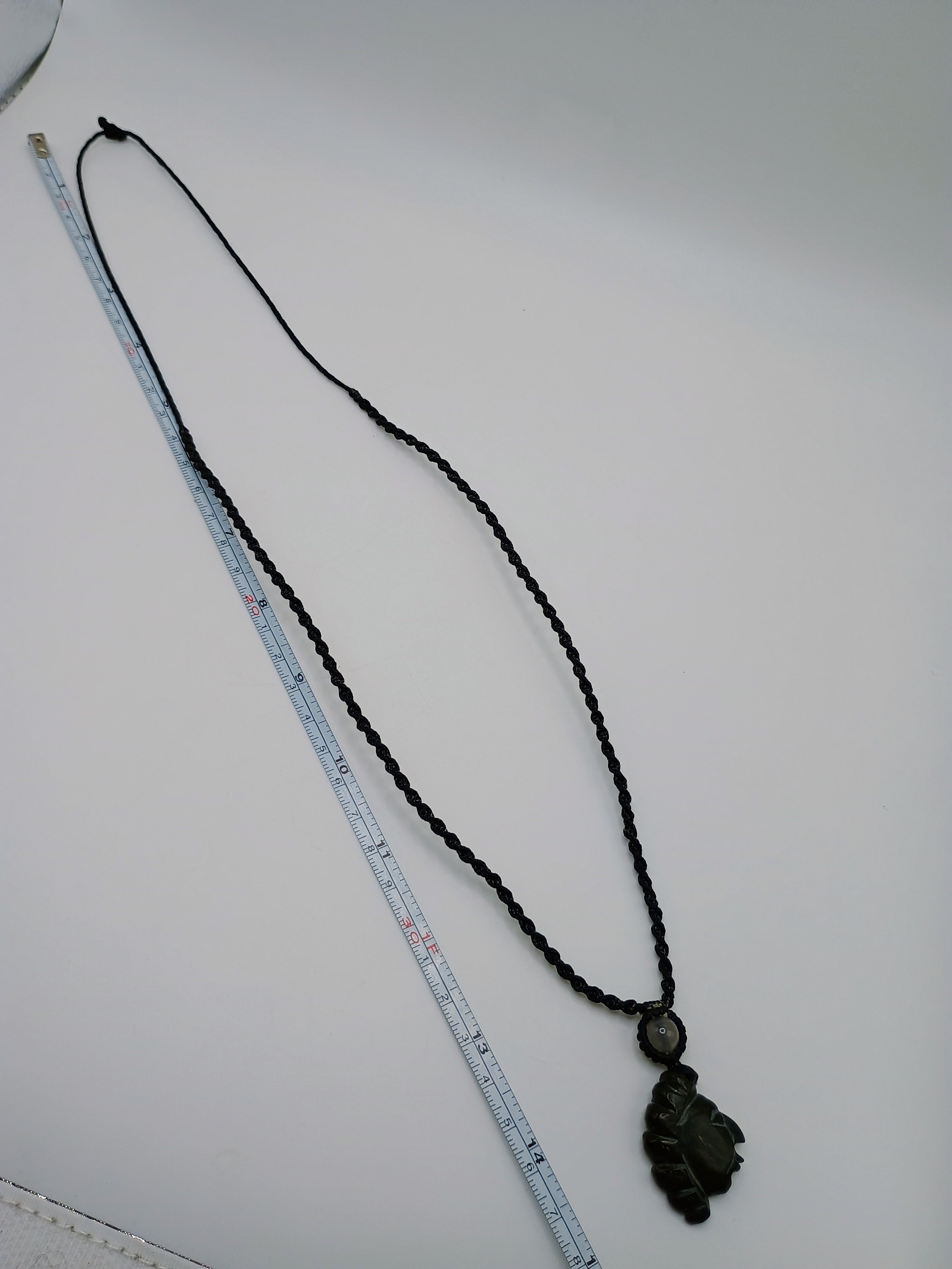 Handmade Macrame Necklace with Natural Stone and Inca Face