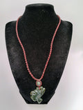 Handwoven Macrame Necklace with Inca Pachacuti Face and Natural Stone