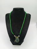 Handmade Macrame Necklace with Natural Stone Pendant and Inca Face