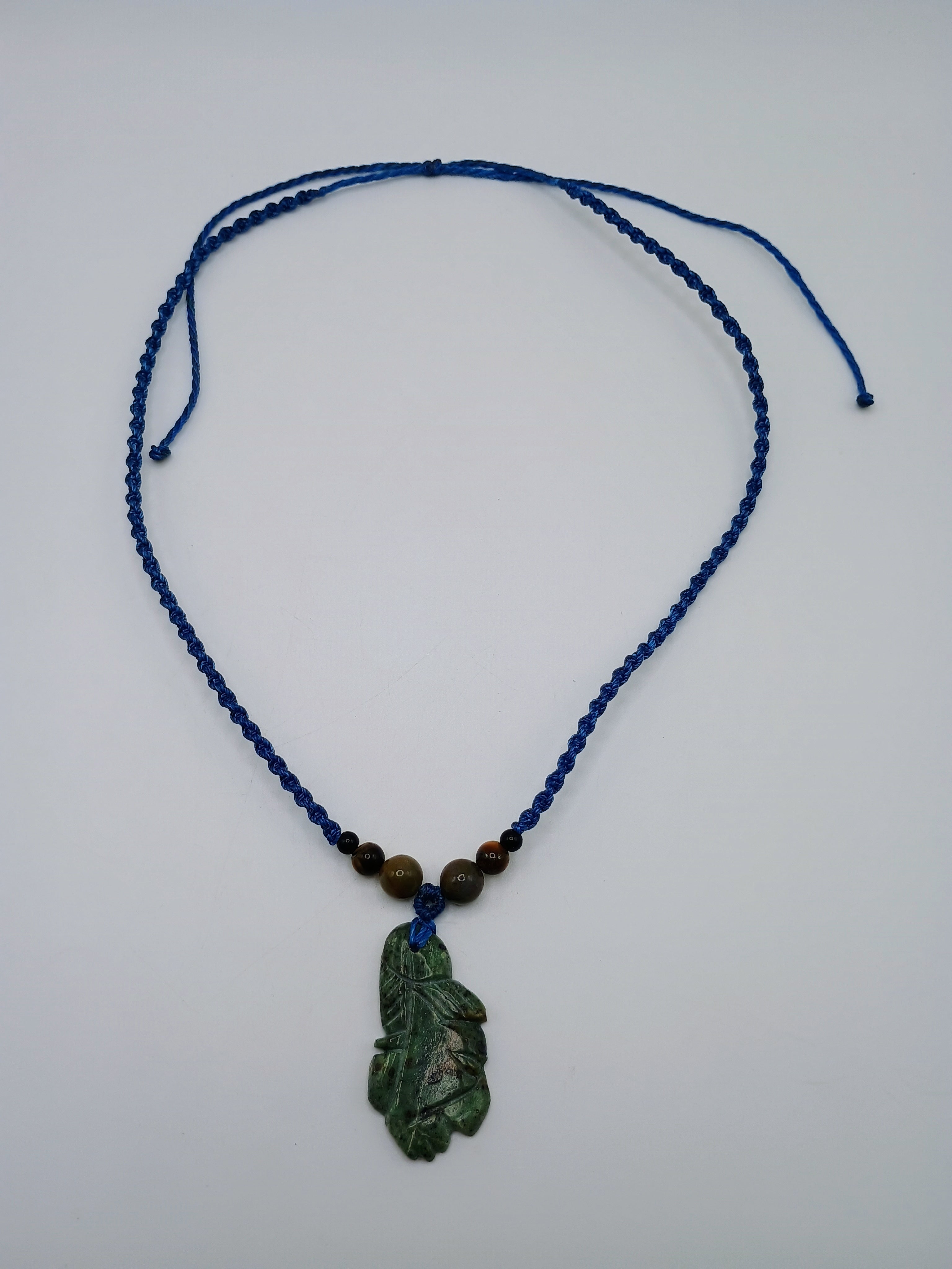 Handmade Macrame Necklace with Inca Stone Manco Capac Amulet