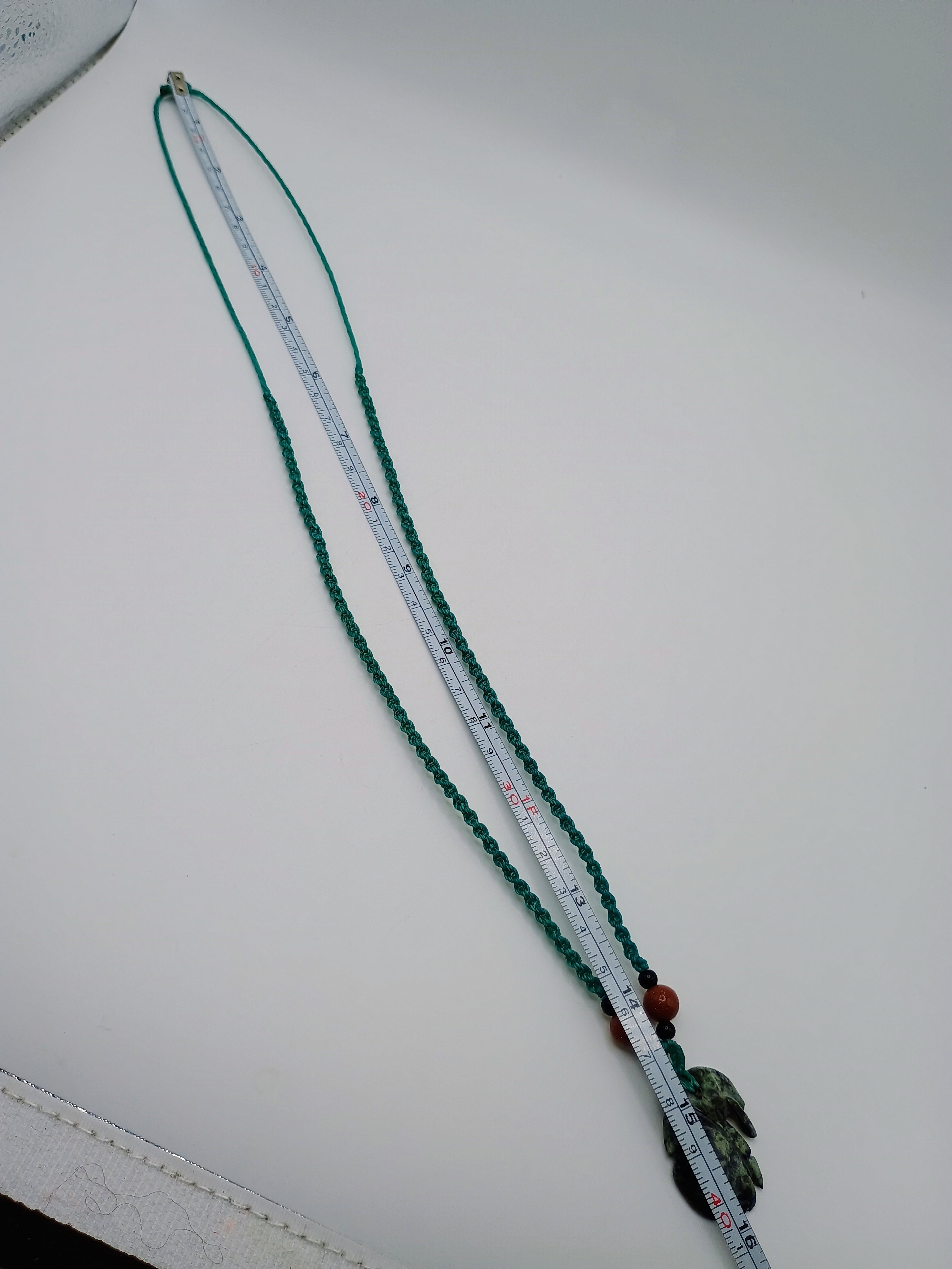 Inca Mask Necklace, Carved Natural Stone, Ancestral Macrame