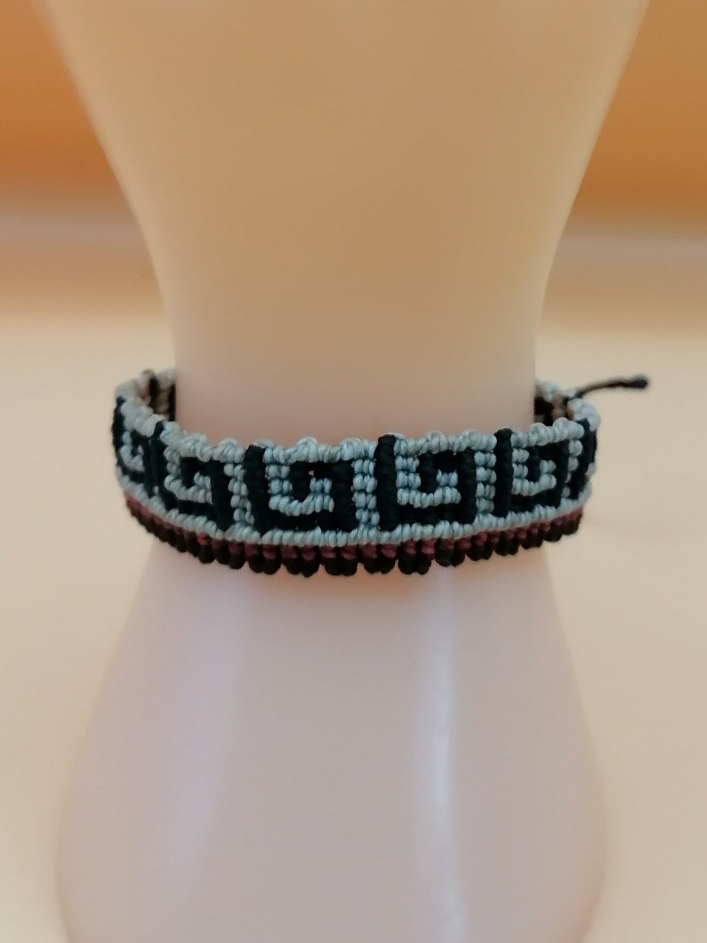 Hand-woven macrame cord bracelet inspired by Peruvian culture