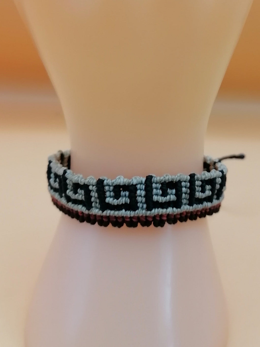 Hand-woven macrame cord bracelet inspired by Peruvian culture