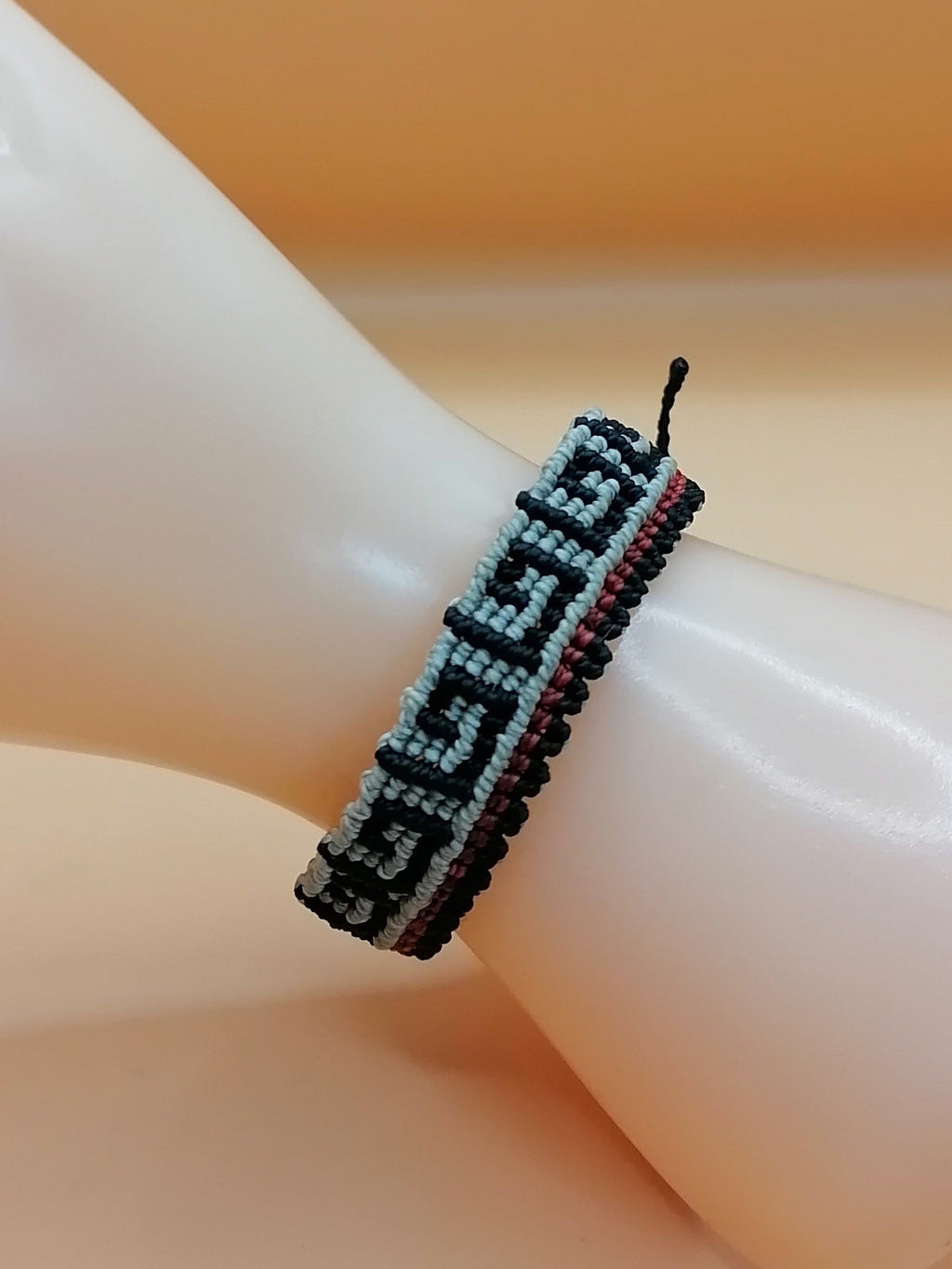 Hand-woven macrame cord bracelet inspired by Peruvian culture