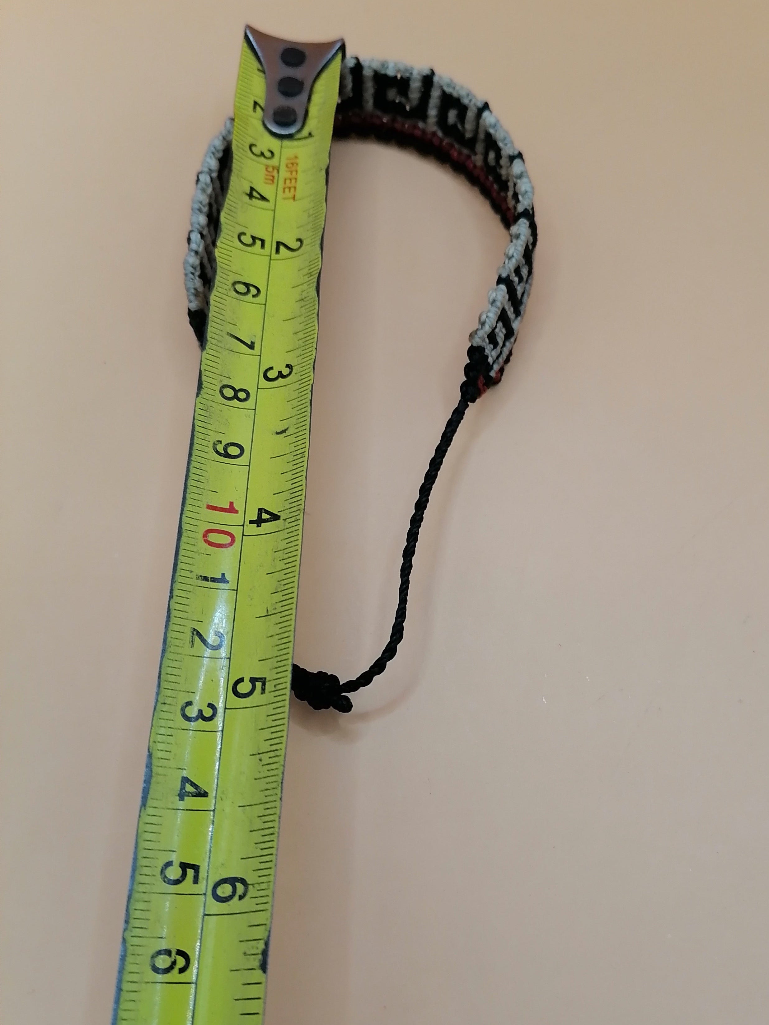 Hand-woven macrame cord bracelet inspired by Peruvian culture
