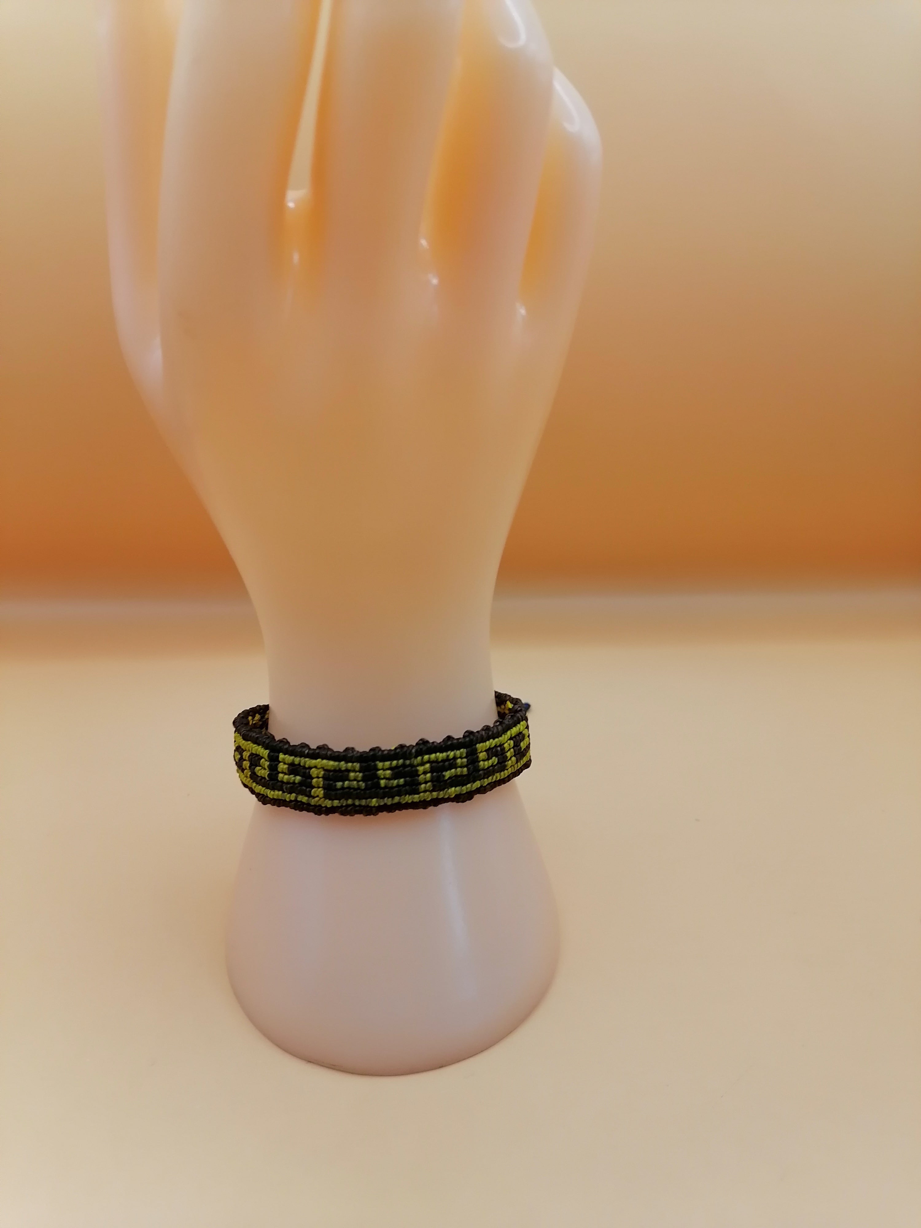 Peruvian Handmade Bracelet Woven with Macrame Thread Andean Labyrinth Design