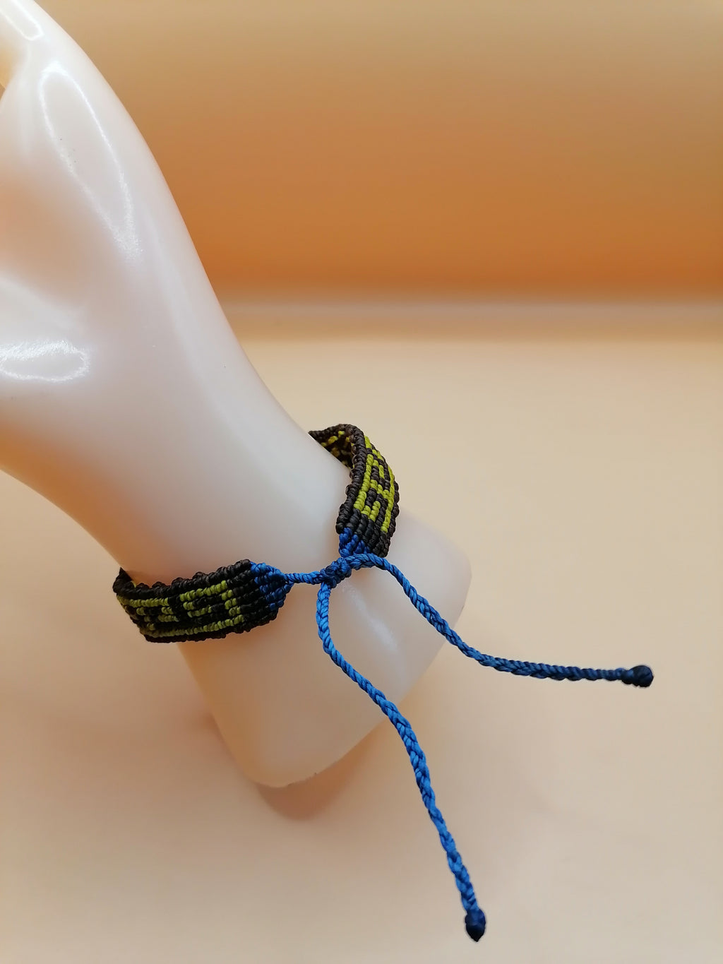 Peruvian Handmade Bracelet Woven with Macrame Thread Andean Labyrinth Design