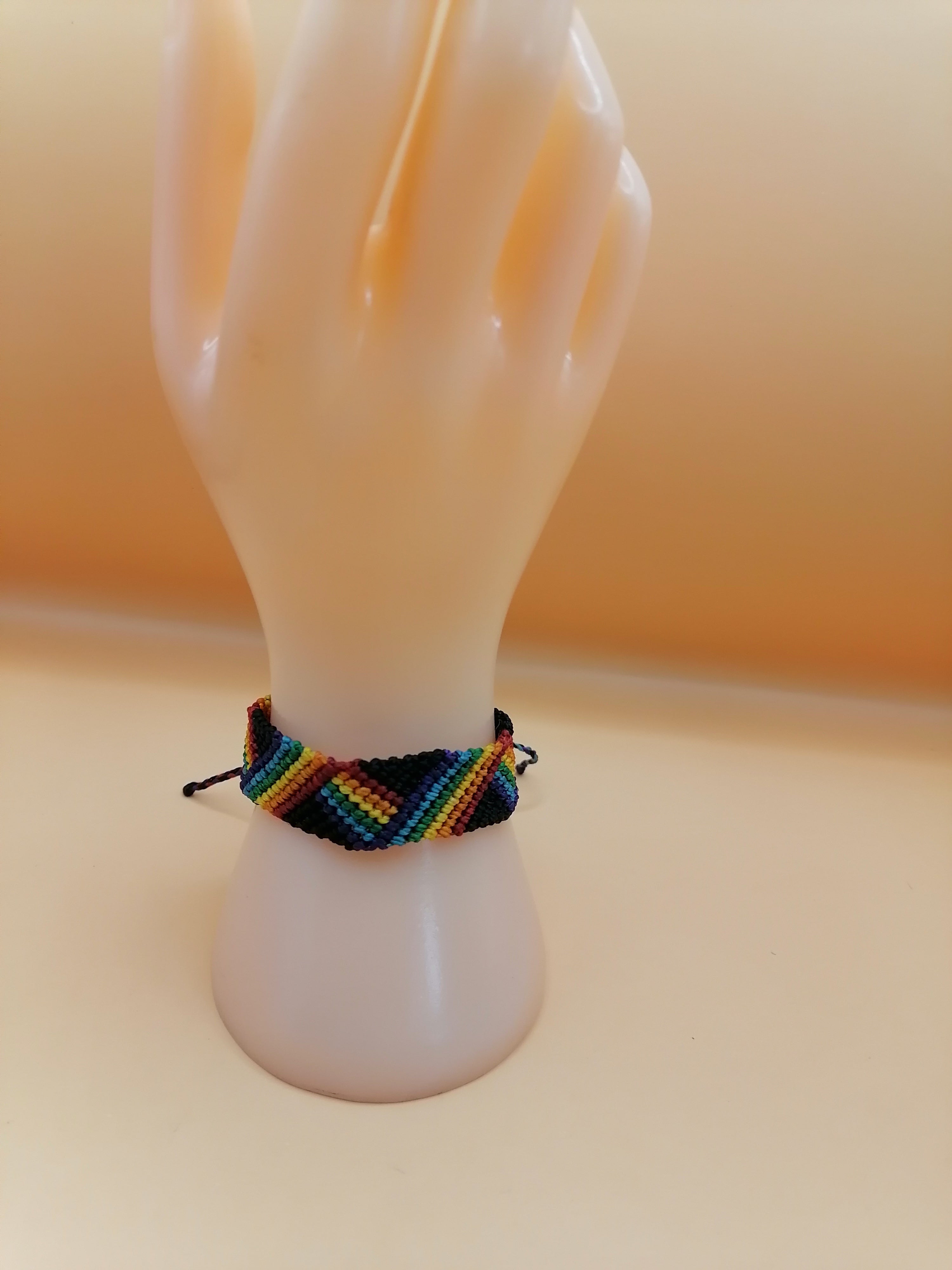 LGBTQ Rainbow Macrame Bracelet Handmade Show Your Pride