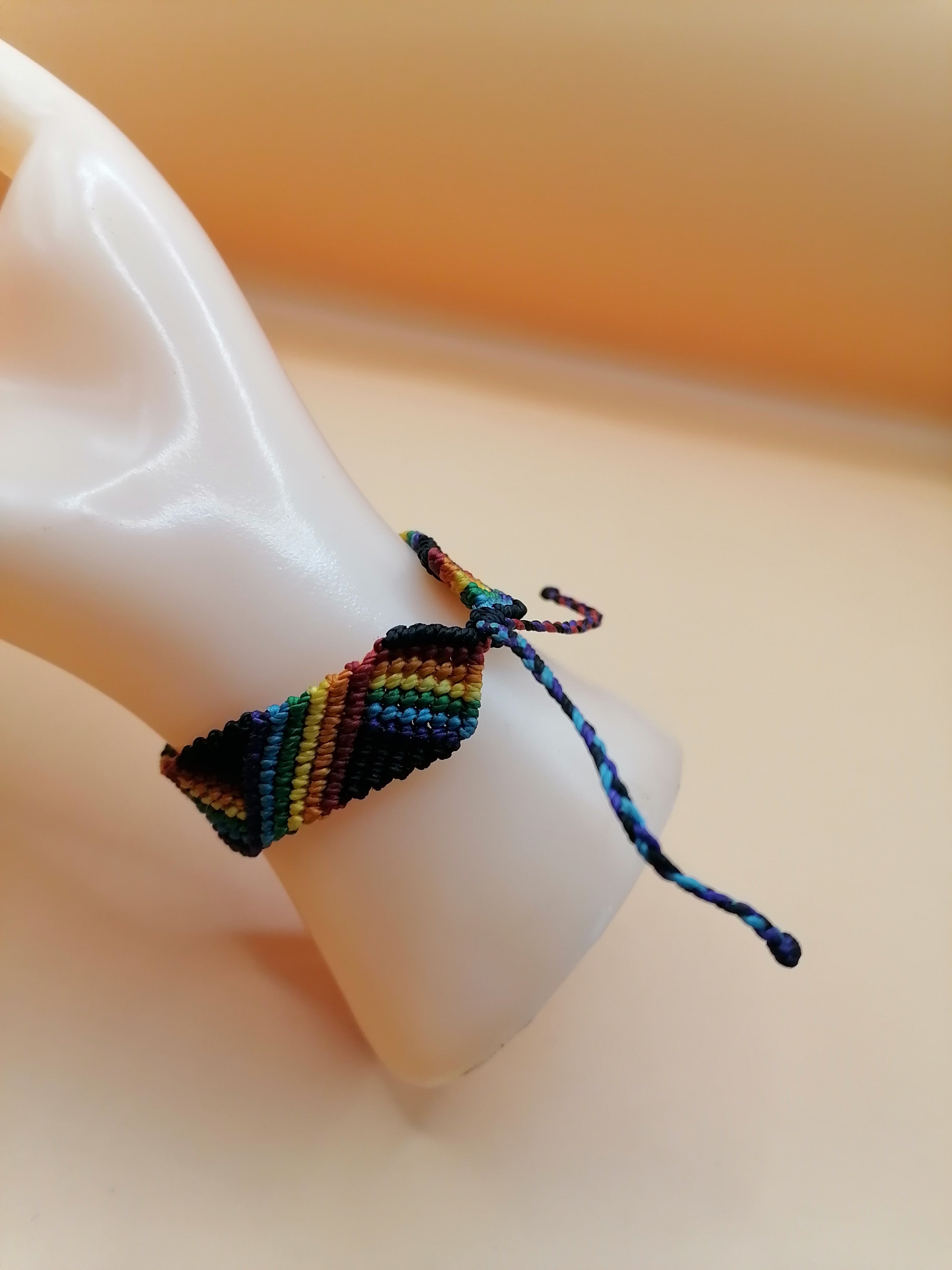 LGBTQ Rainbow Macrame Bracelet Handmade Show Your Pride