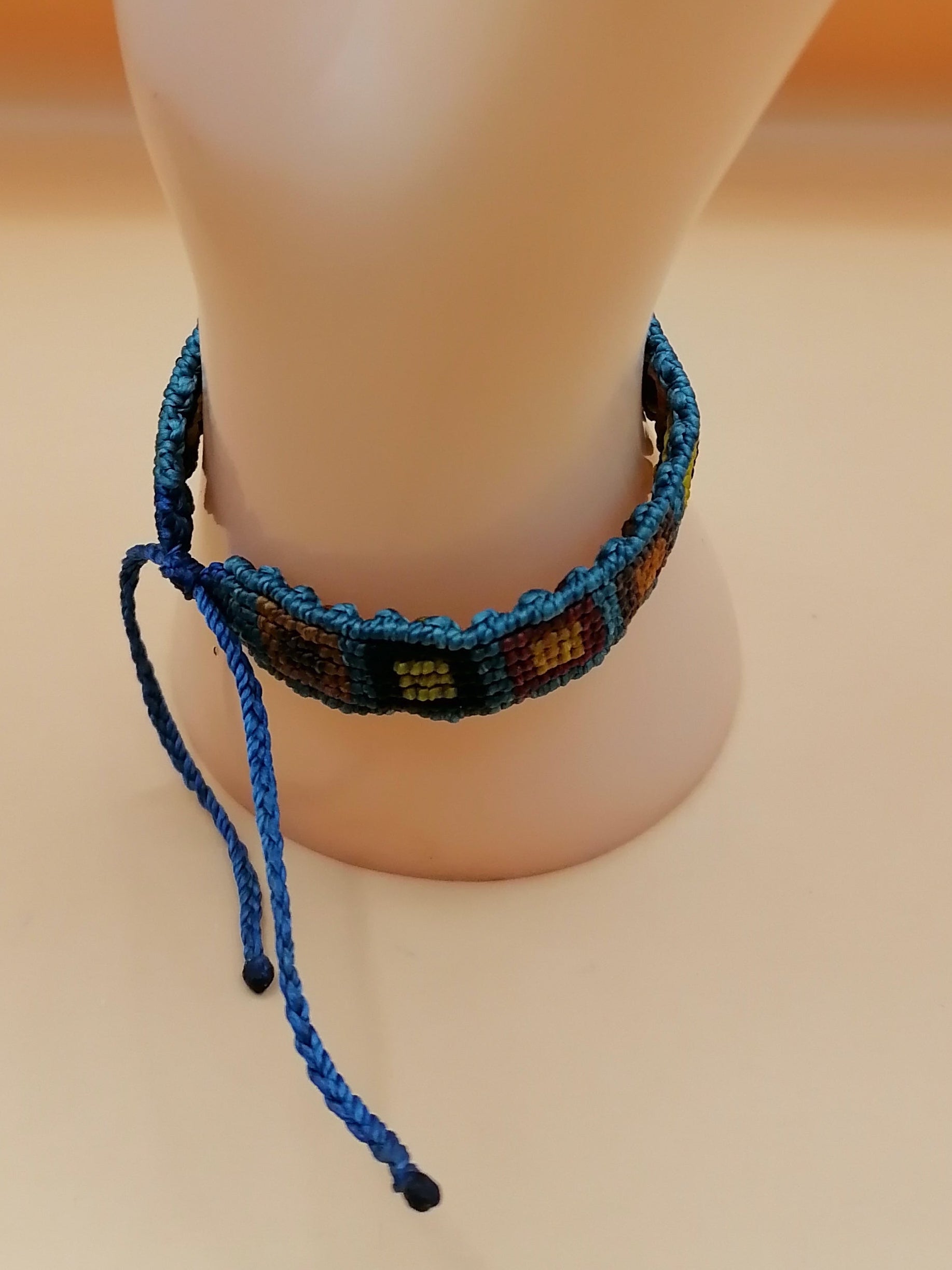 Handmade Macrame Bracelet with Geometric Square Design