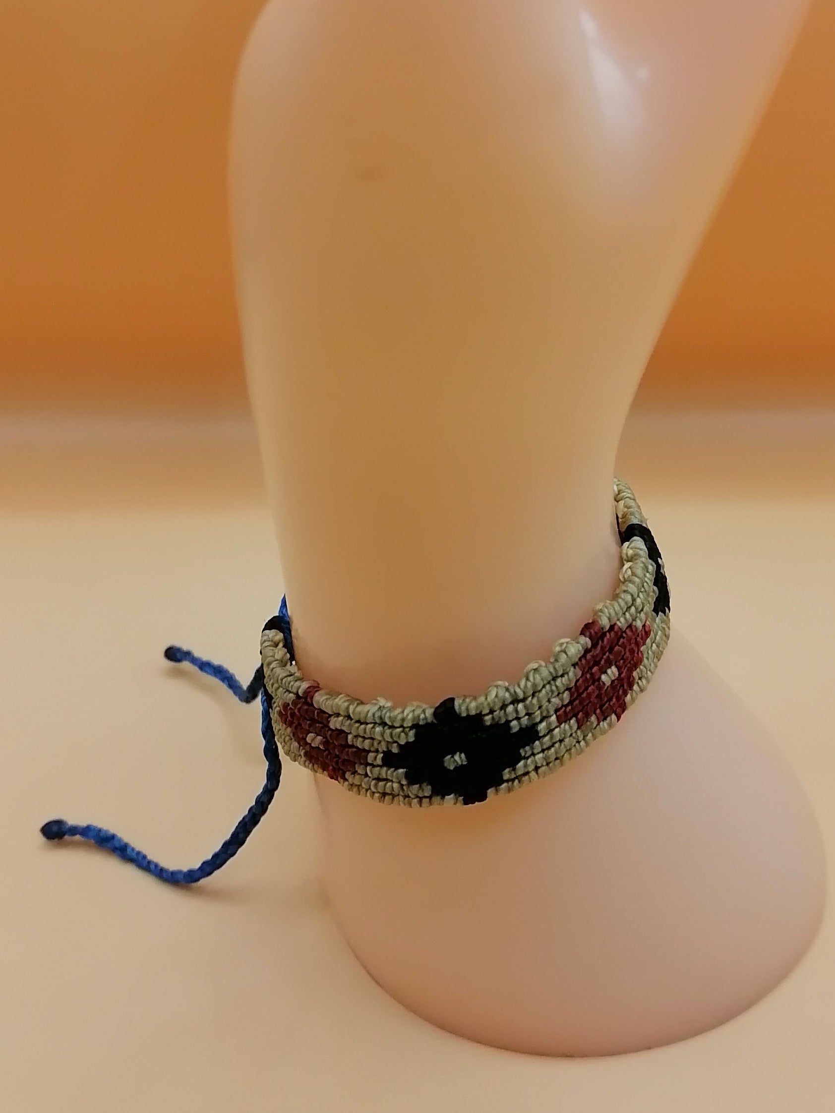Handmade Inca Chakana Macrame Bracelet