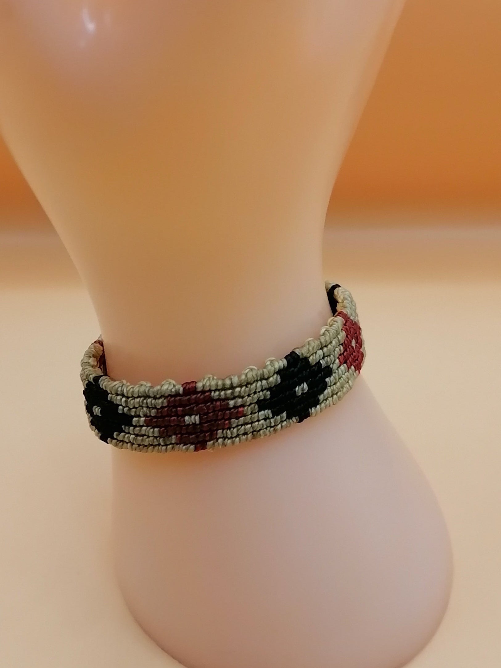 Handmade Inca Chakana Macrame Bracelet