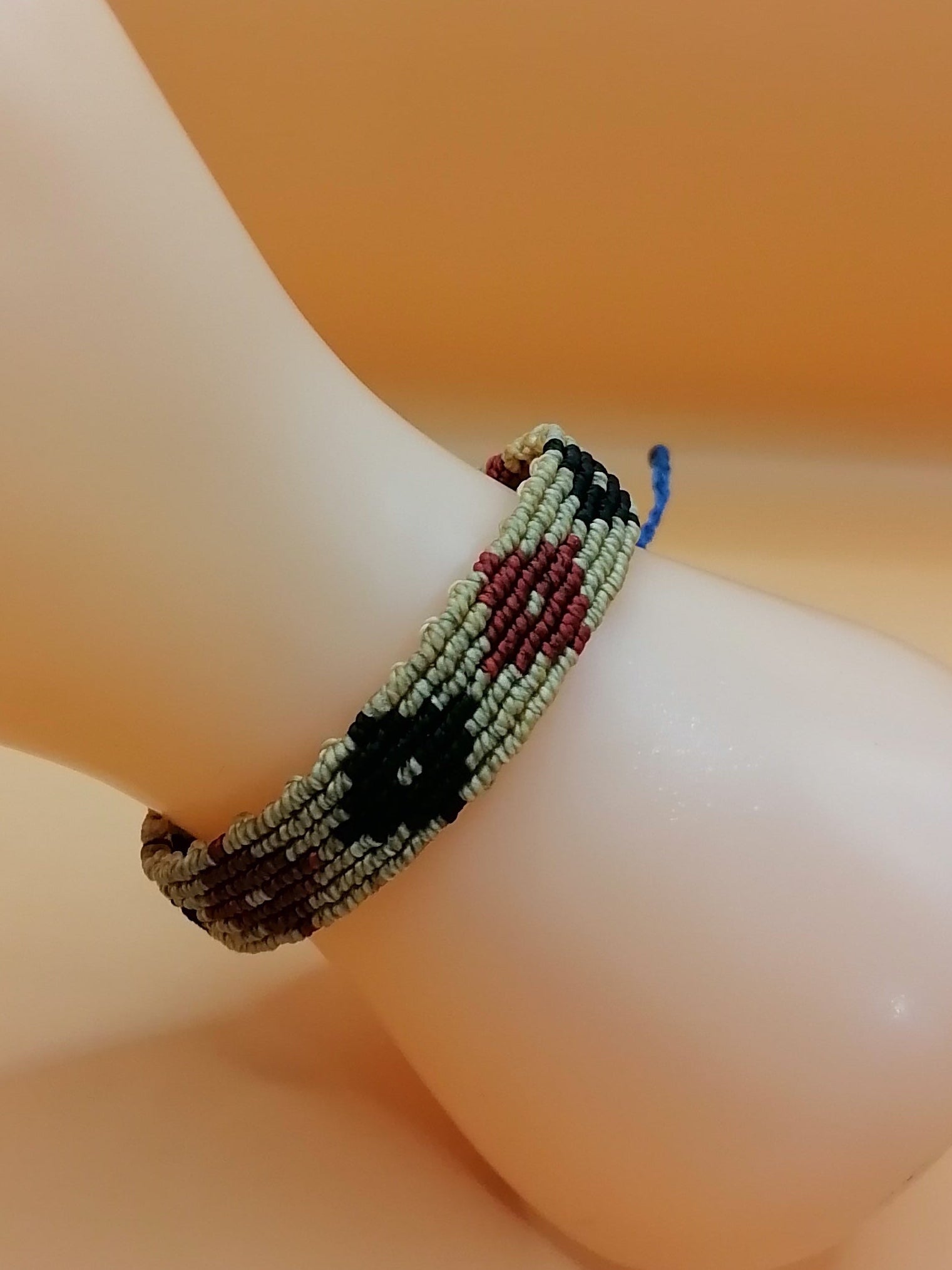 Handmade Inca Chakana Macrame Bracelet