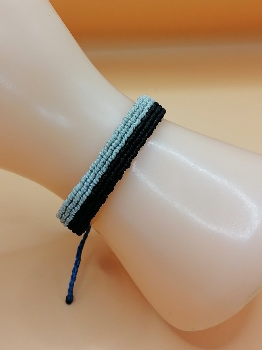 Handmade Macrame Bracelet, Minimalist Two-Tone Design