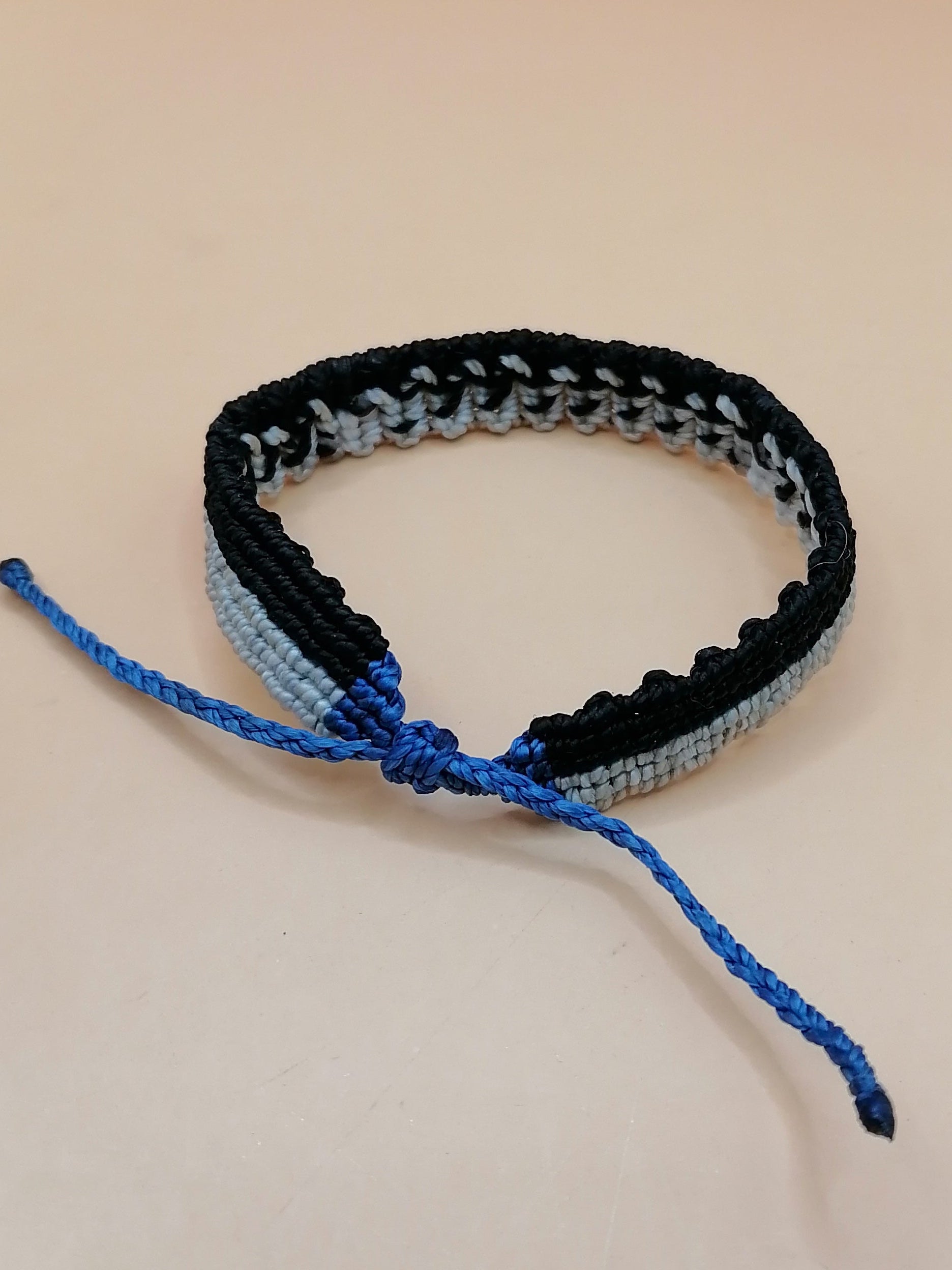 Handmade Macrame Bracelet, Minimalist Two-Tone Design