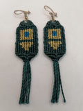 Handmade Macrame Earrings with Inca Geometric Design