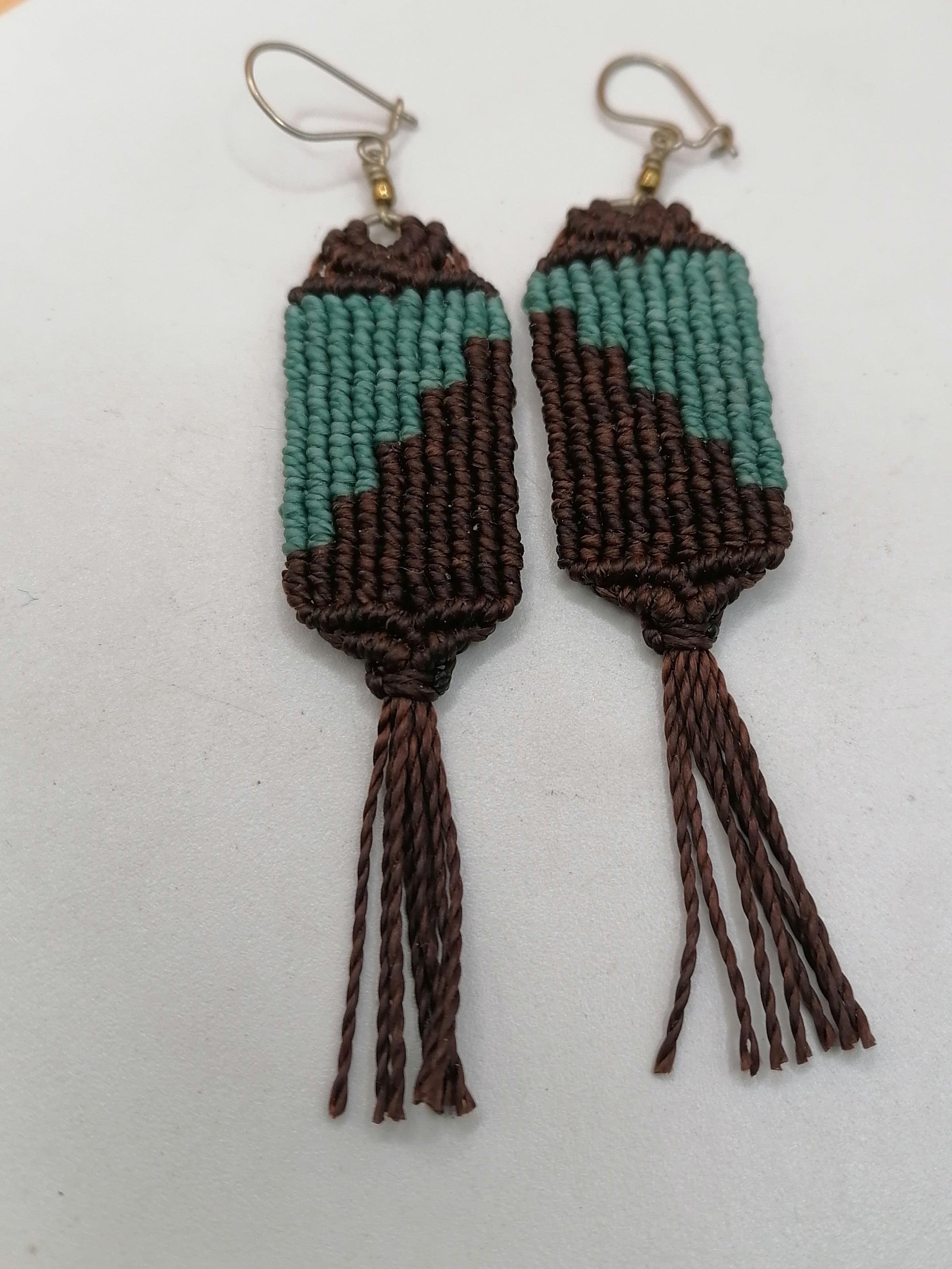 Handmade Macrame Earrings with Labyrinth Fringe