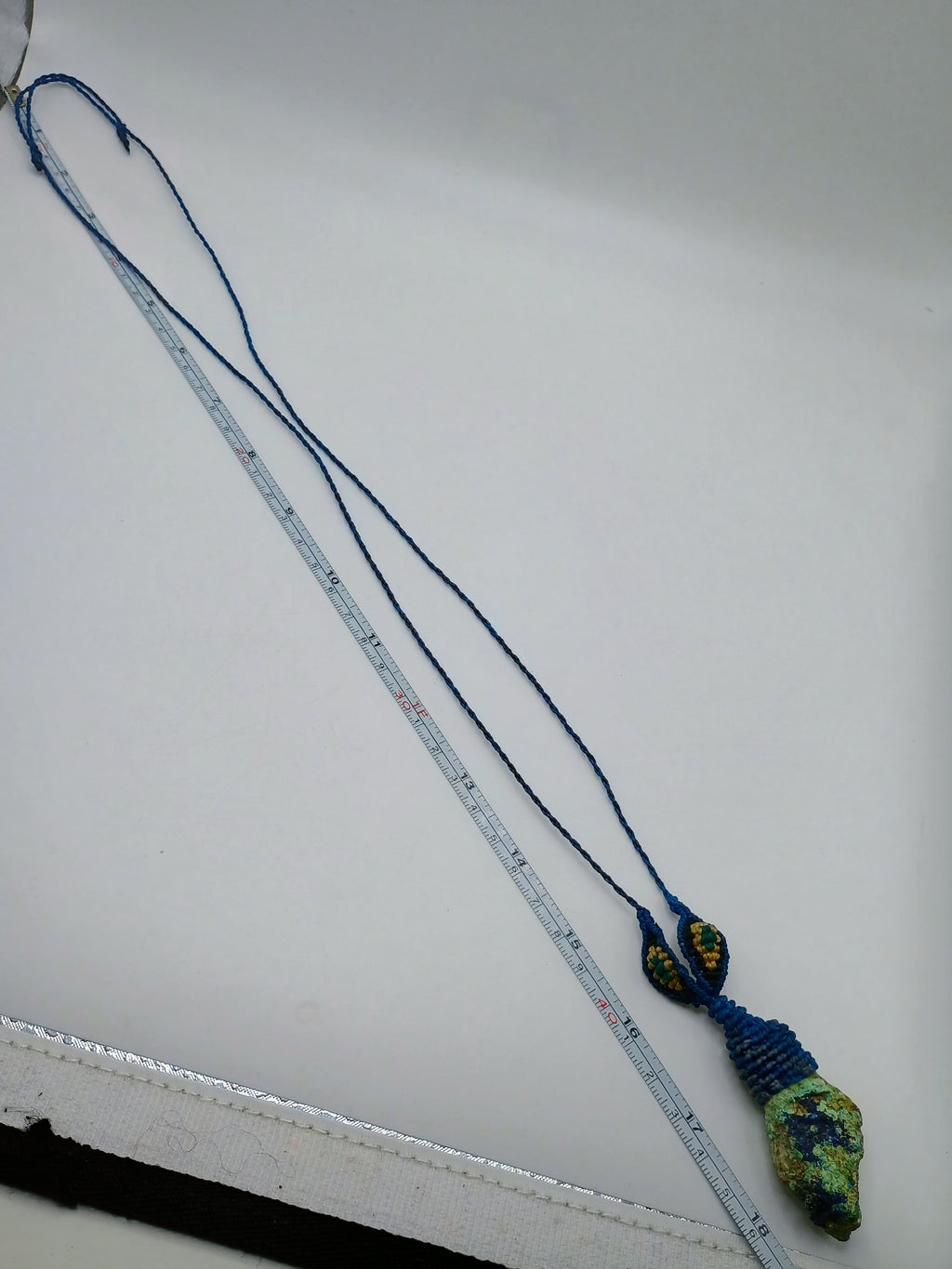 Natural Turquoise Macrame Necklace Handmade Jewelry