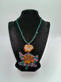 Handmade Macrame Necklace Woven with Macrame Thread and Ayahuasca Flower