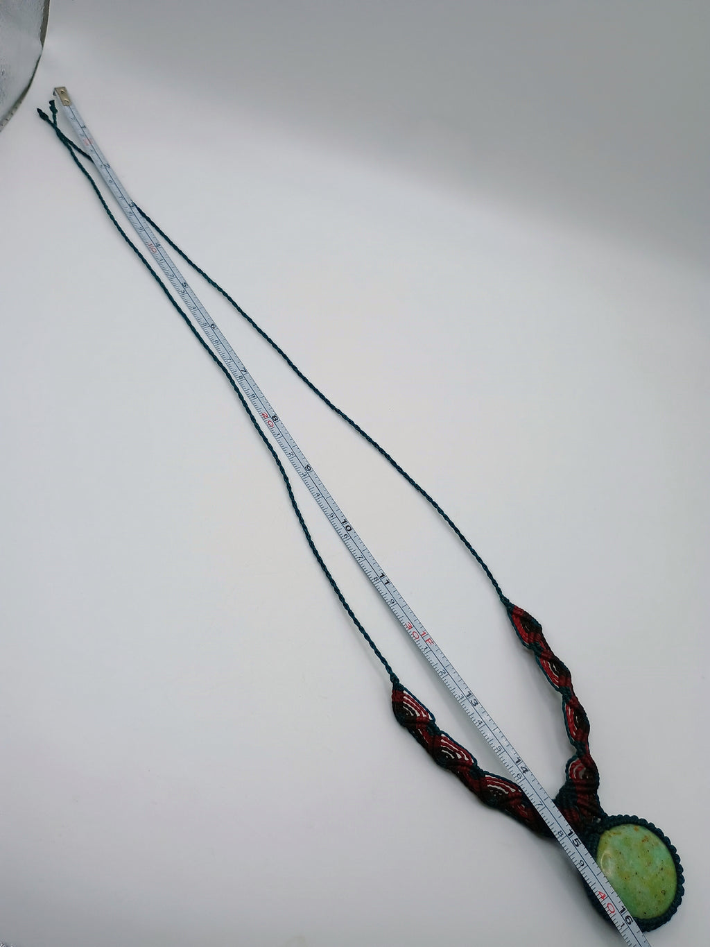 Handmade Macrame Necklace with Natural Turquoise Stone
